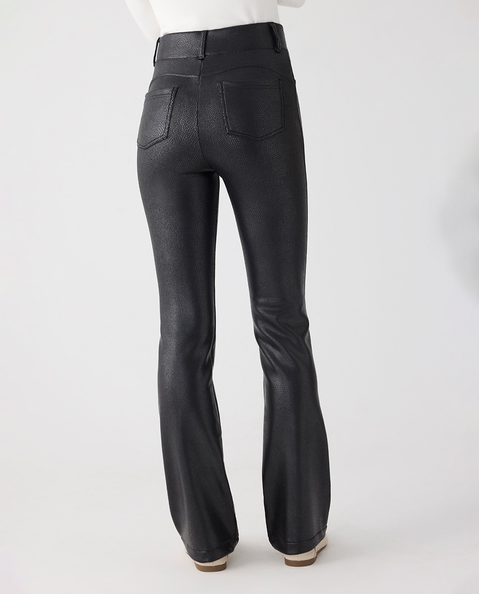 Pantalones térmicos efecto piel acampanados push-up - Ysabel Mora - Negro Negro-4