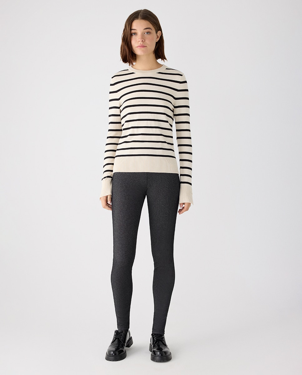 Imagen 0 de Leggings térmicos afelpados efecto vaquero push-up Negro