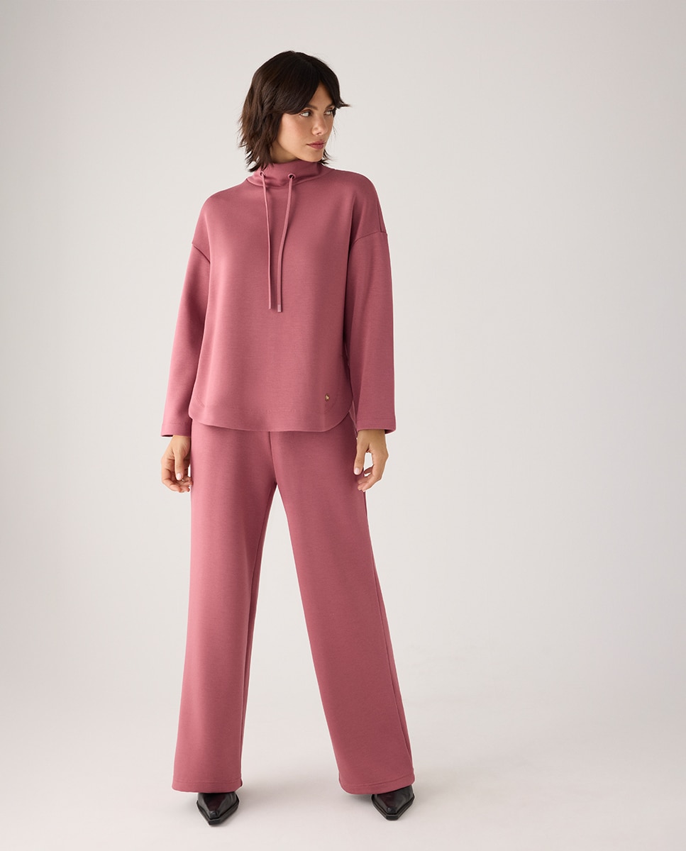 Pantalones rectos afelpados tiro alto y cintura ajustable - Ysabel Mora - Rosa Rosa-7