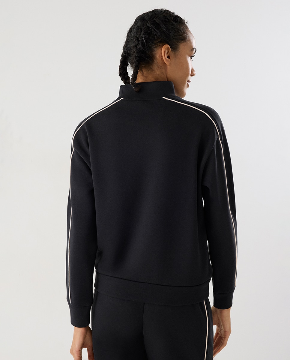 Sudadera deportiva cuello perkins lineas contraste - Ysabel Mora - Antracita Antracita-2