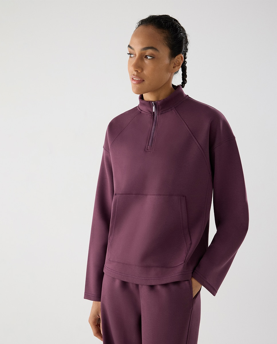 Sudadera deportiva bolsillo canguro - Ysabel Mora - Morado Morado-1