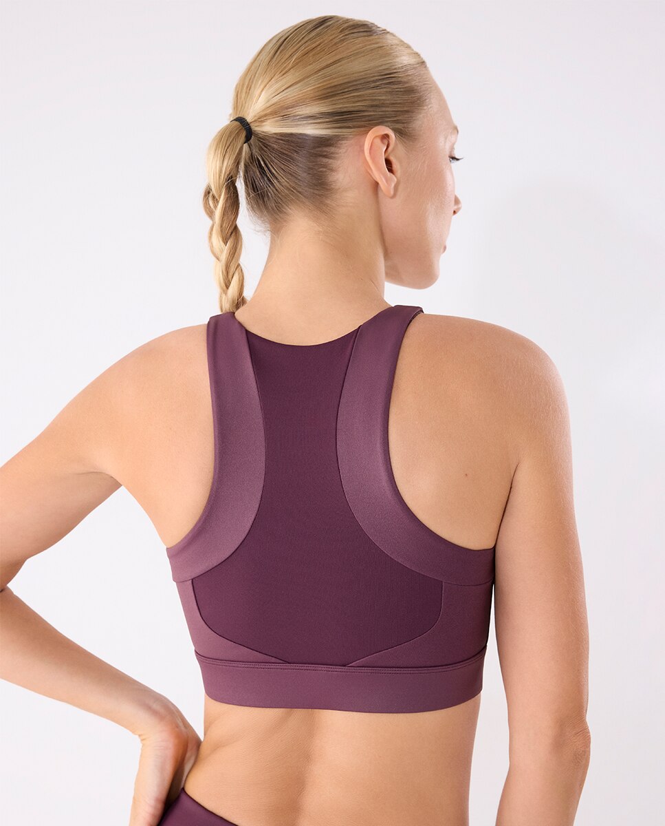 Sujetador deportivo con relleno extraíble efecto metalizado - Ysabel Mora - Morado Morado-2