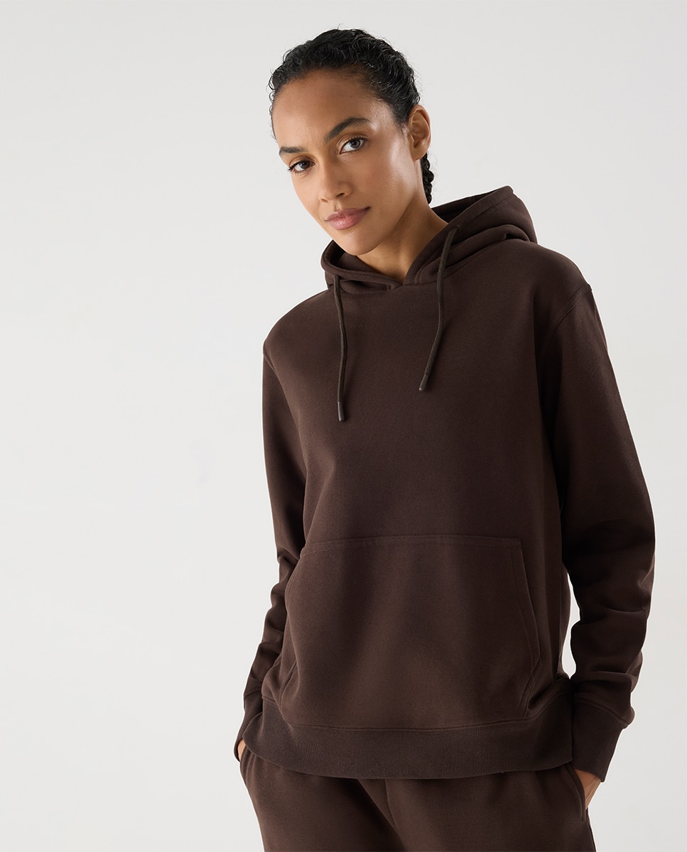 Sudadera deportiva afelpada con capucha - Ysabel Mora - Marrón chocolate Marrón chocolate-1