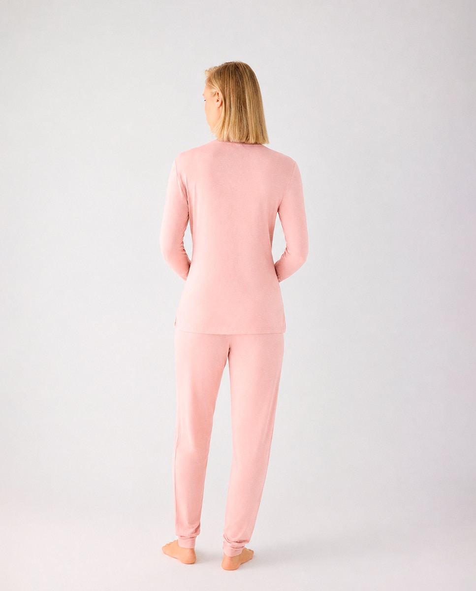 Imagen 2 de Pijama largo de mujer ligero y suave con pantalón jogger - Ysabel Mora - Rosa claro Rosa claro