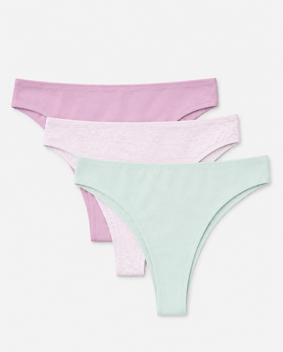Pack de 3 tangas algodón básicos colores - Ysabel Mora - Multicolor Multicolor-1
