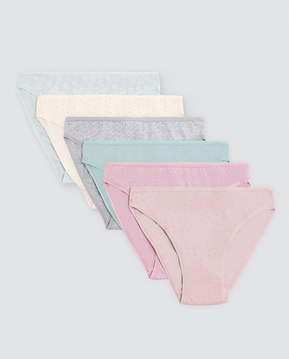 Pack de 6 bragas mini de algodón estampadas - Ysabel Mora - Multicolor Multicolor-1