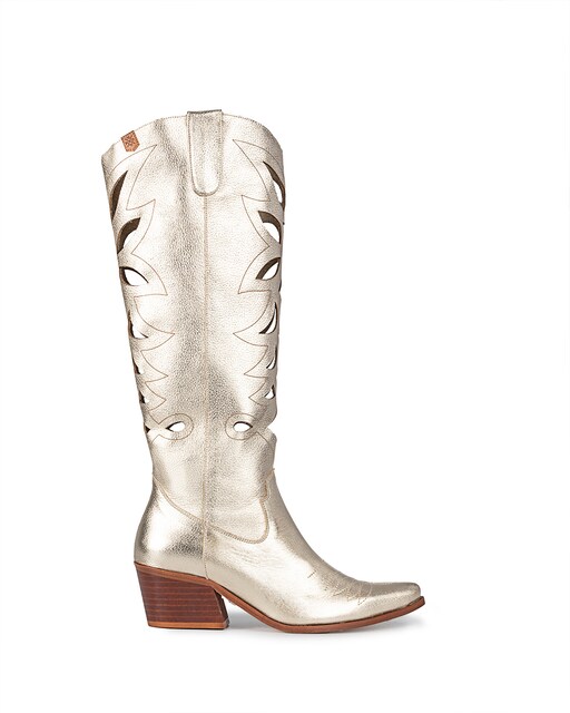 Imagen 0 de Botas de mujer de piel laminada estilo cowboy