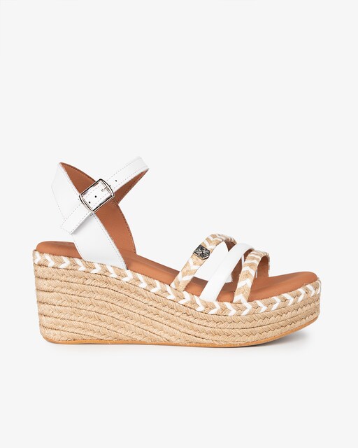 Imagen 0 de Sandalias de mujer de cuña baja con yute