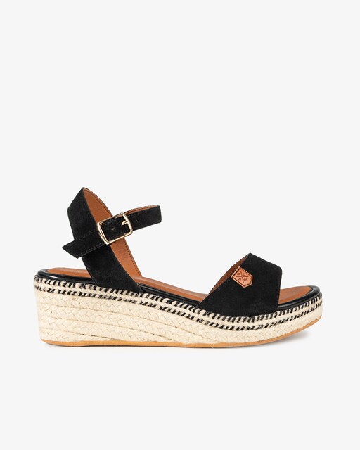Imagen 0 de Sandalias de cuña de mujer en serraje