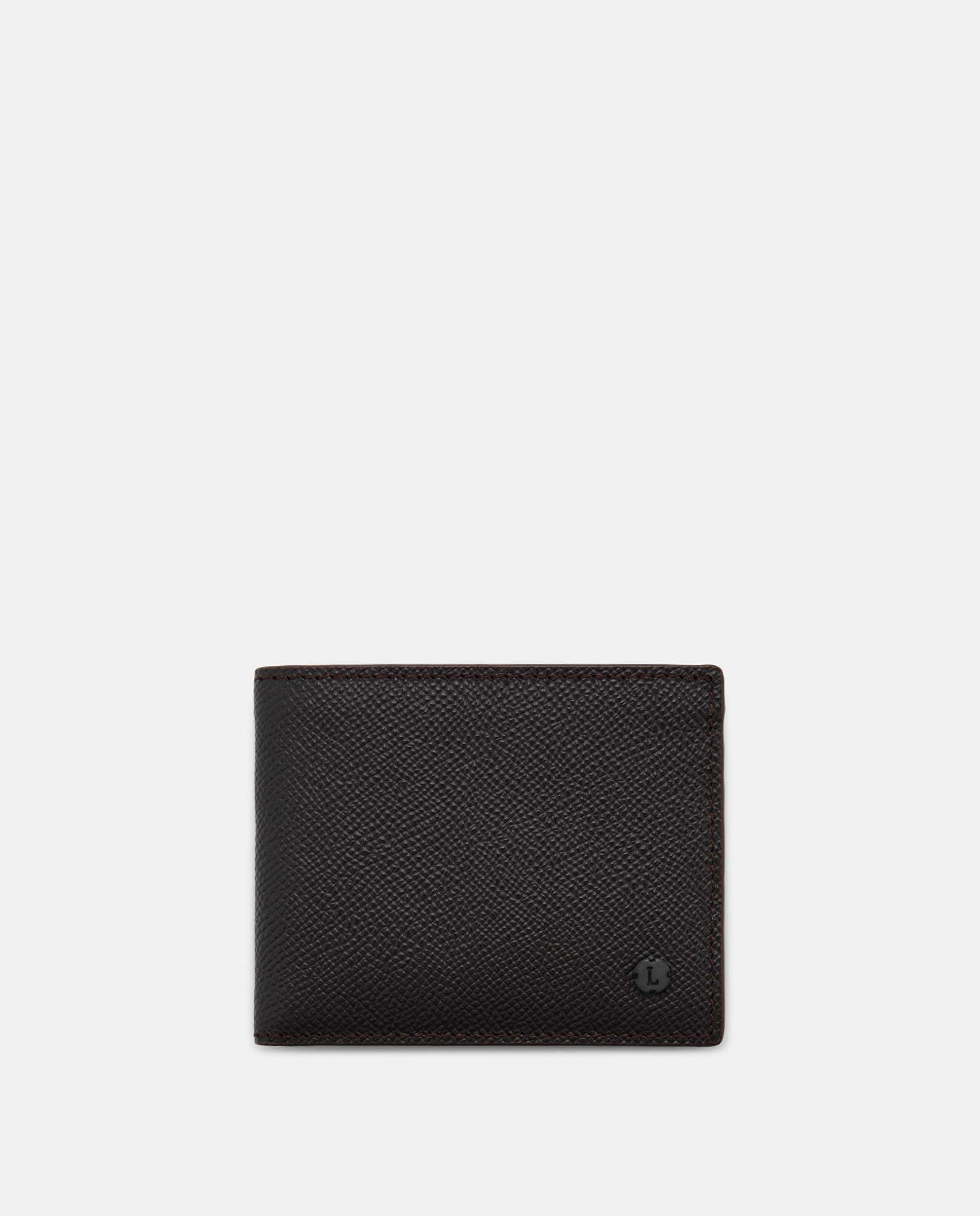 Cartera rectangular borne de hombre de piel de vacuno - Lottusse - Moka Moka-1