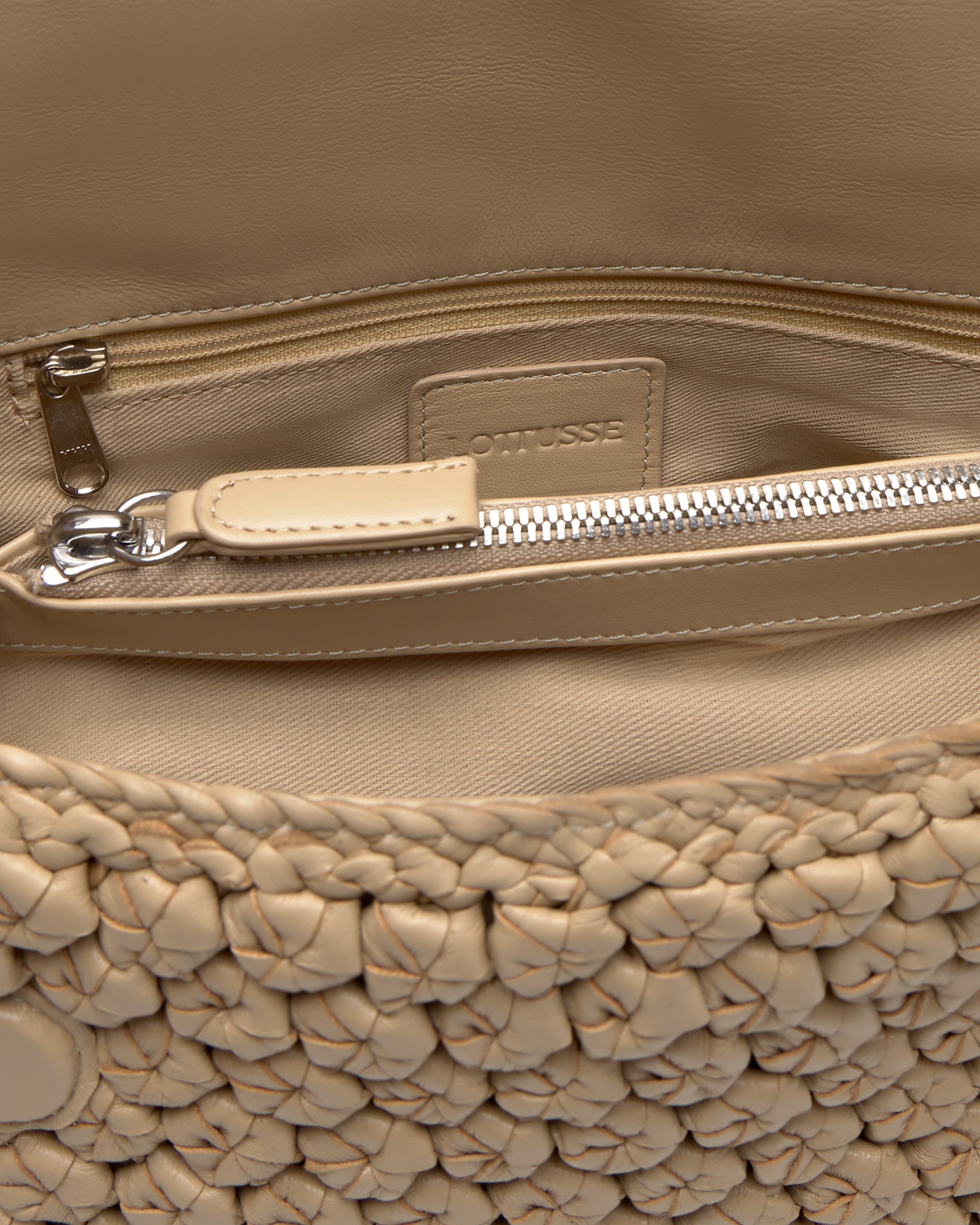 Bolso de mano noodbag de mujer de piel de cordero marrón - Lottusse - Beige Beige-5