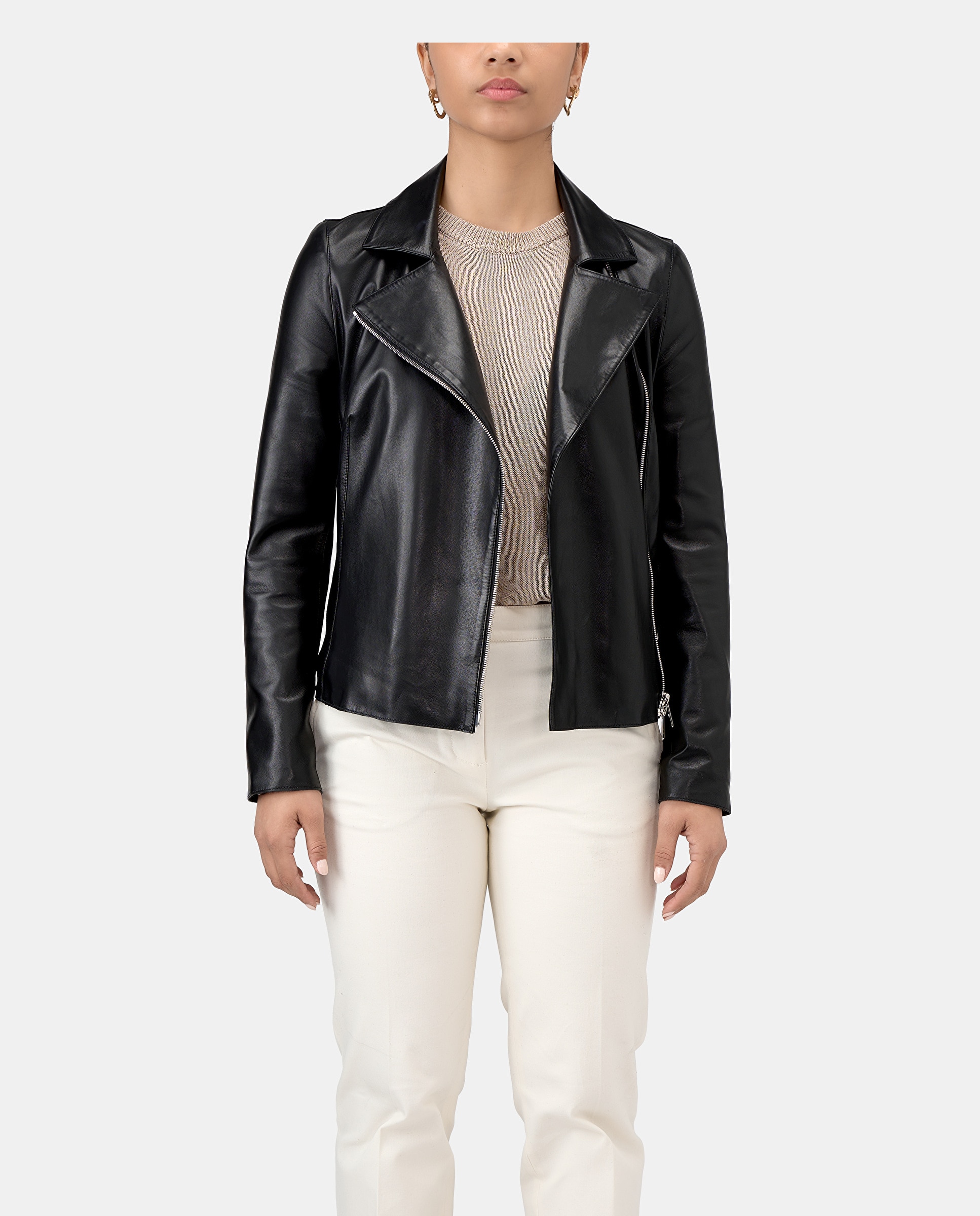 Imagen 1 de Perfecto cork de mujer de piel de cordero Negro