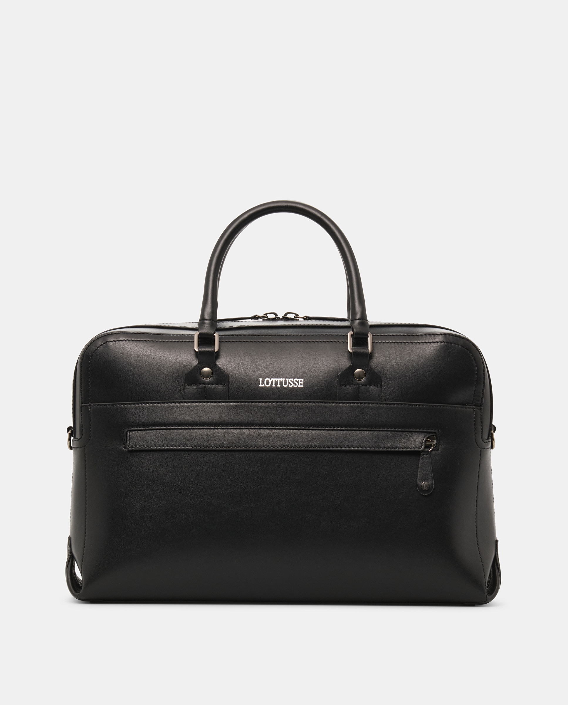 Portadocumentos borne de hombre de piel de vacuno - Lottusse - Negro Negro-1