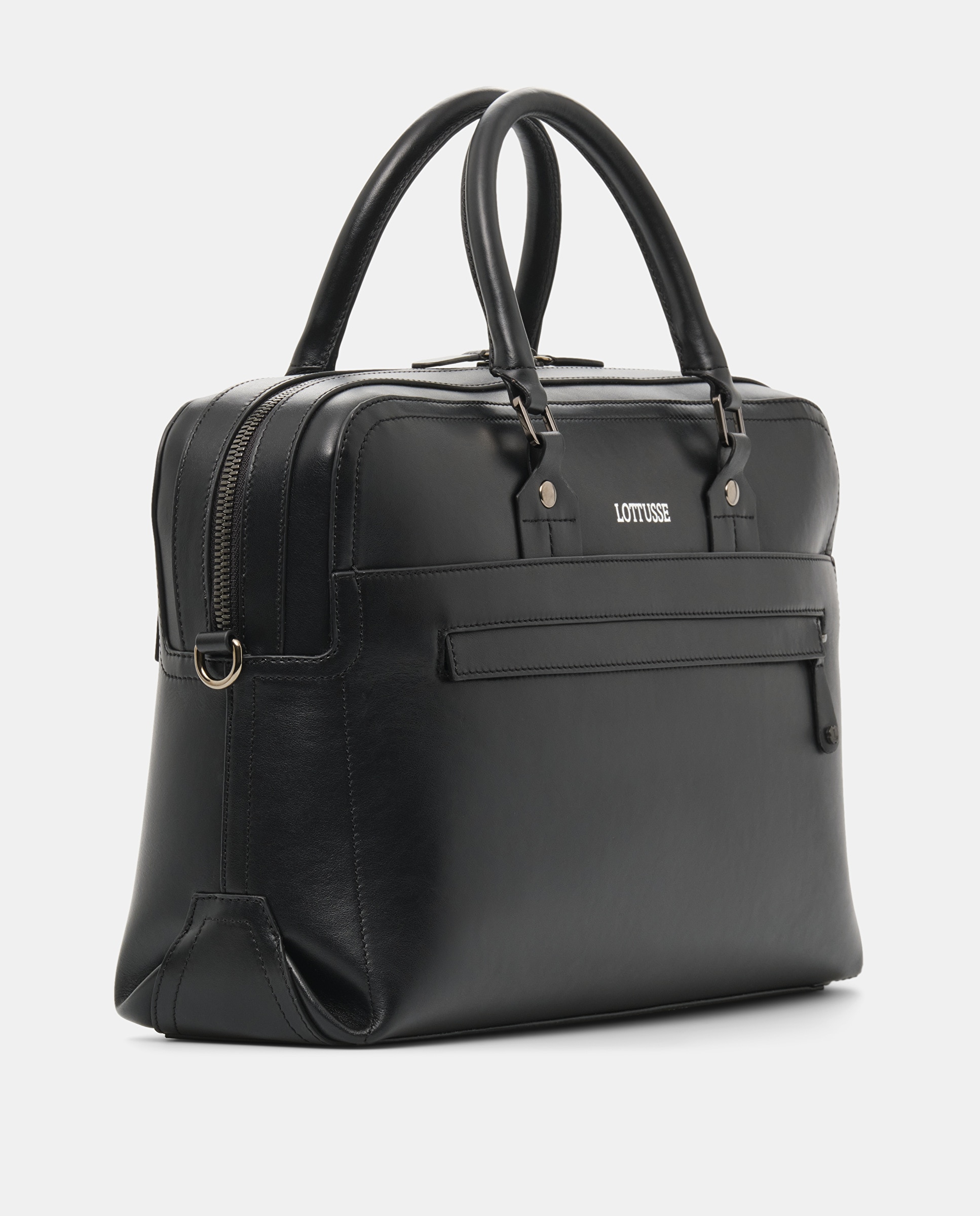 Portadocumentos borne de hombre de piel de vacuno - Lottusse - Negro Negro-4