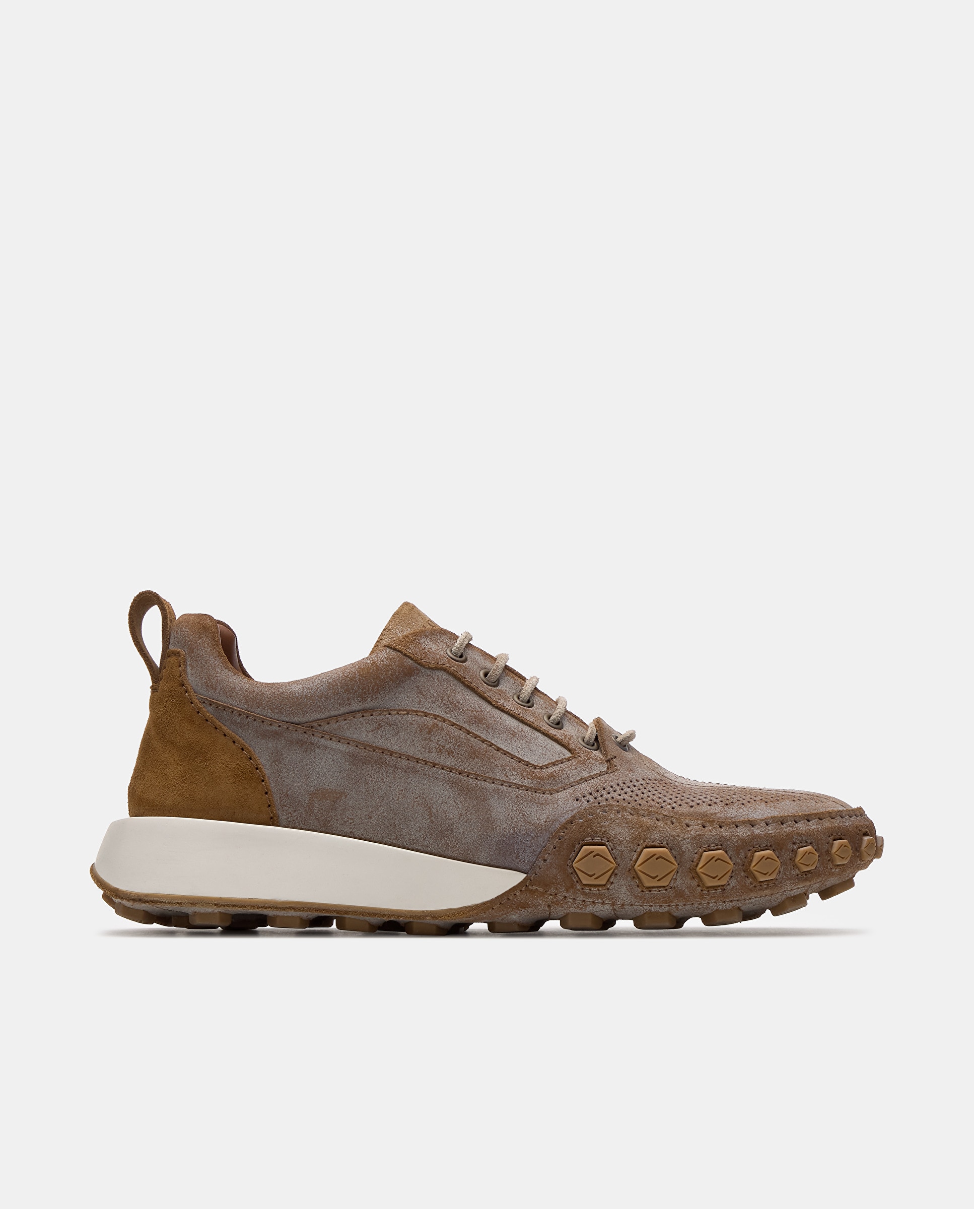 Lottusse - Zapatillas retro Nauta de piel de vacuno de hombre.