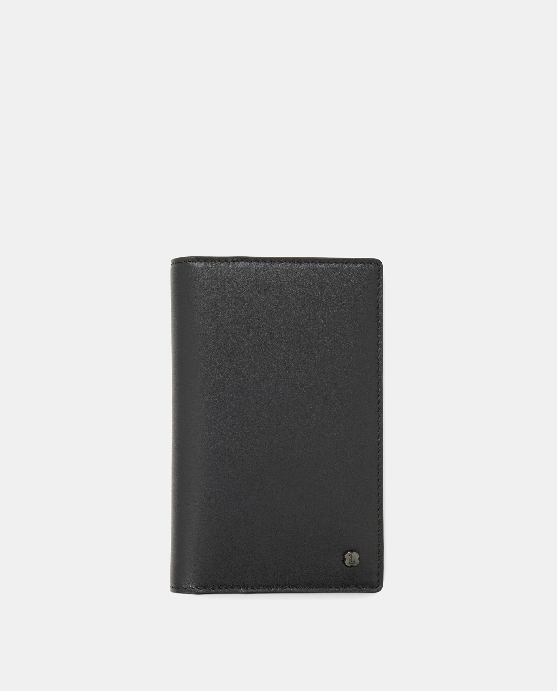 Imagen 1 de Cartera mediana borne de hombre de piel de vacuno Negro