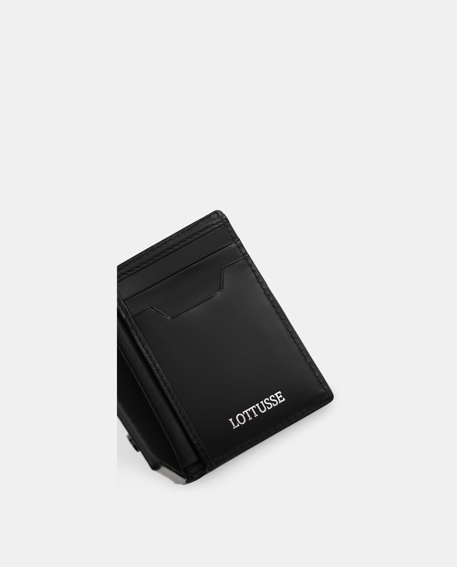 Tarjetero borne de hombre de piel - Lottusse - Negro Negro-4