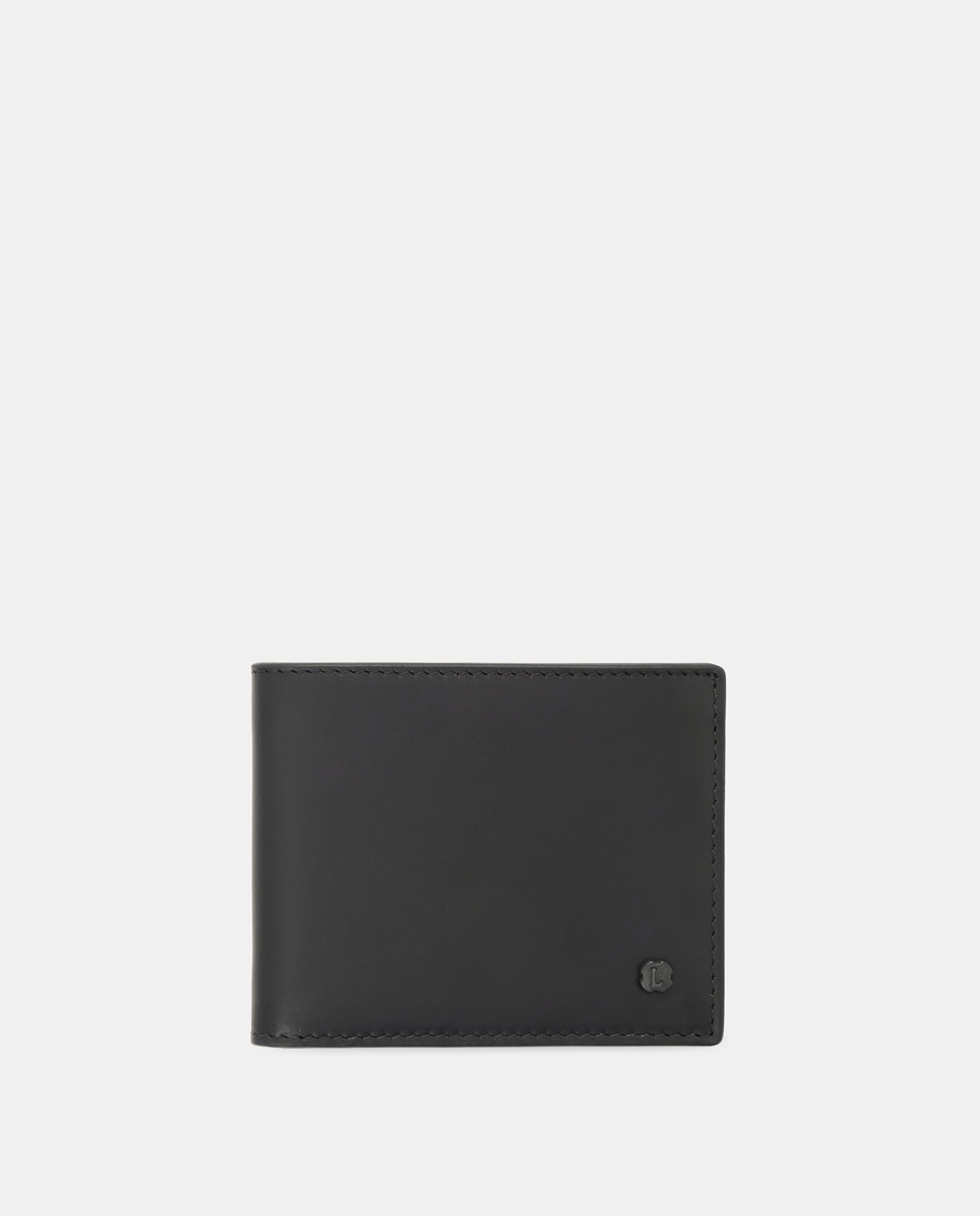 Imagen 0 de Cartera rectangular borne de hombre de piel de vacuno Negro