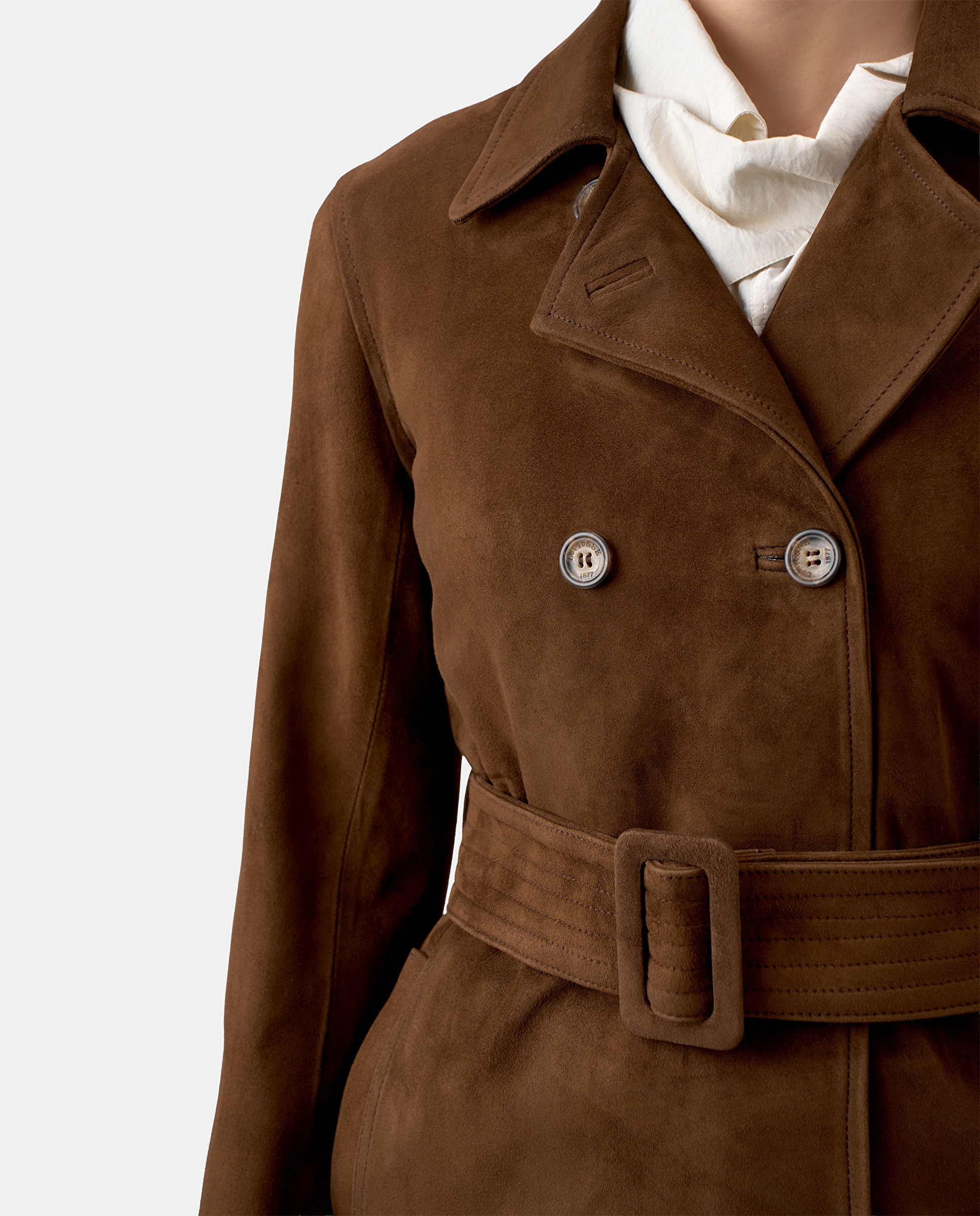 Gabardina barcelona de mujer de piel de cordero - Lottusse - Moka Moka-3