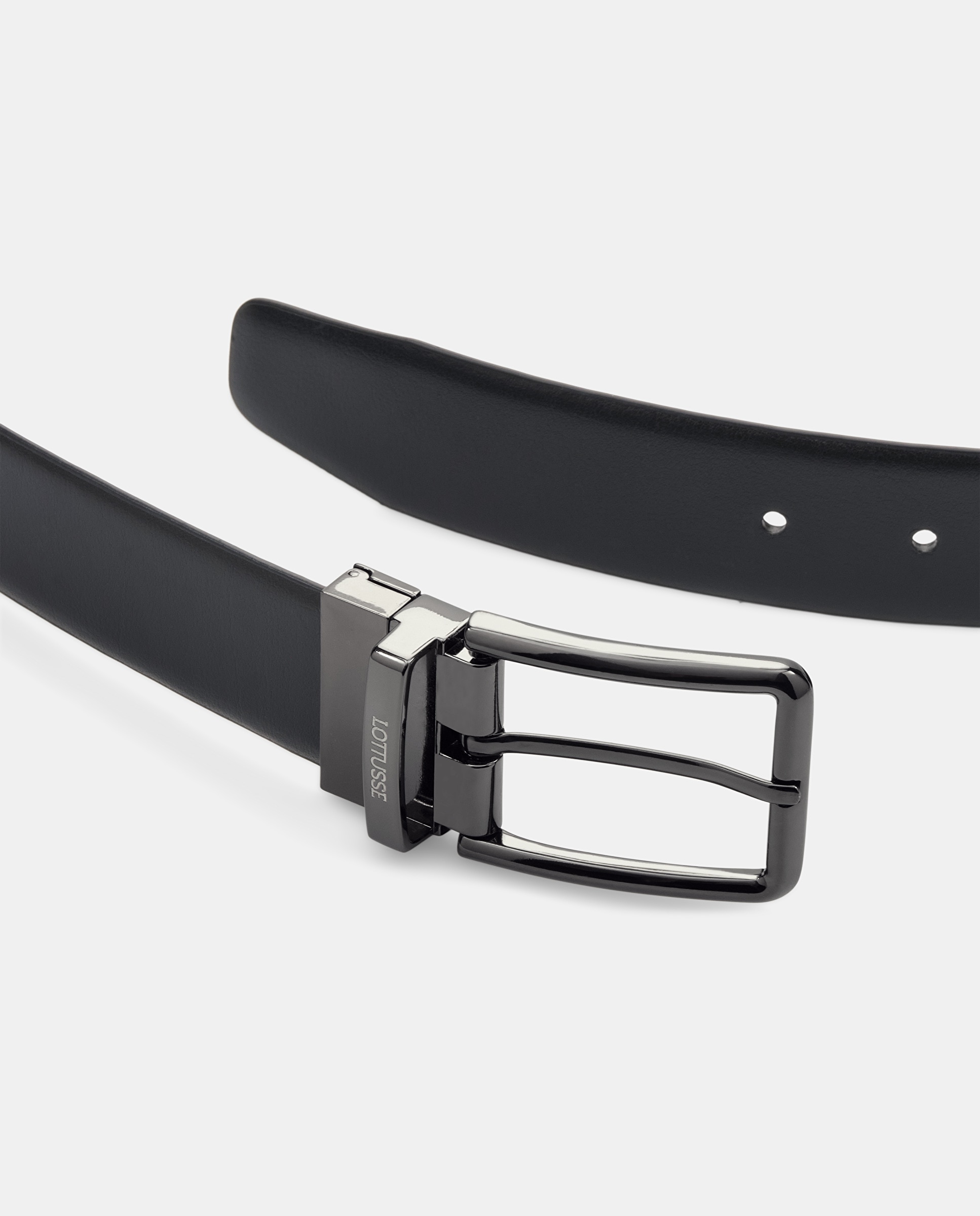 Cinturón revers de hombre de piel de vacuno - Lottusse - Negro Negro-4