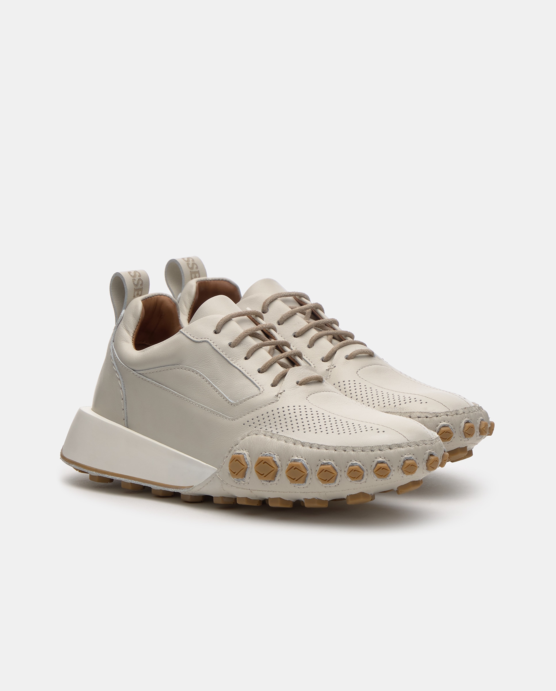 Zapatillas nauta de mujer de piel de vacuno - Lottusse - Blanco roto Blanco roto-3