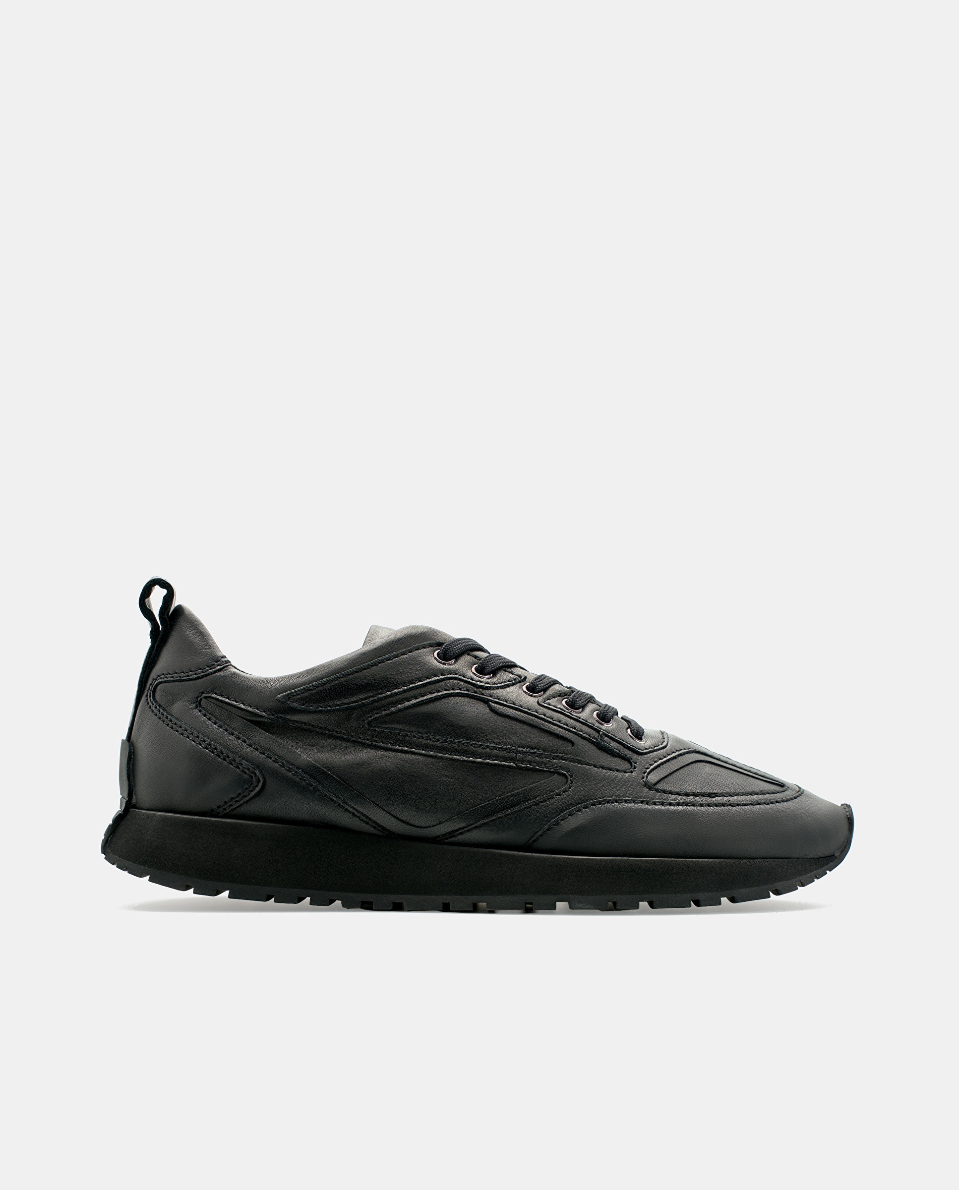 Zapato deportivo running hombre piel - Lottusse - Negro Negro-1