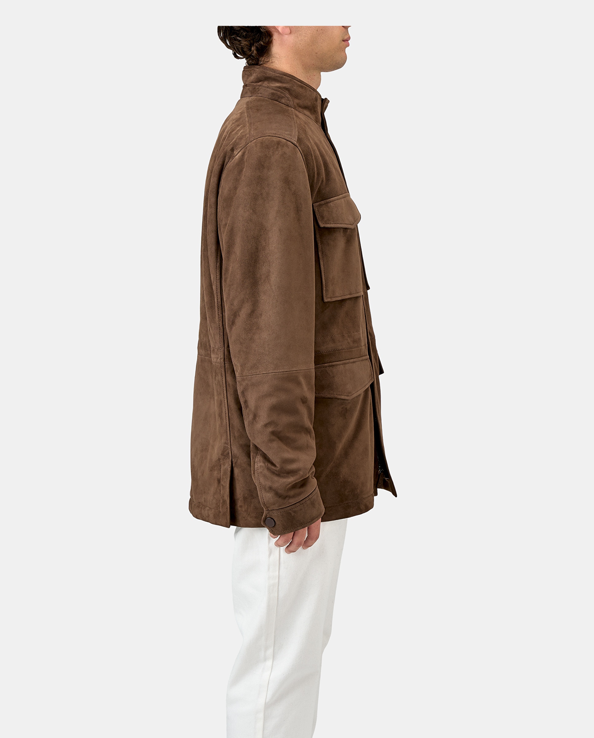 Sahariana barcelona de hombre de piel de cordero - Lottusse - Moka Moka-2