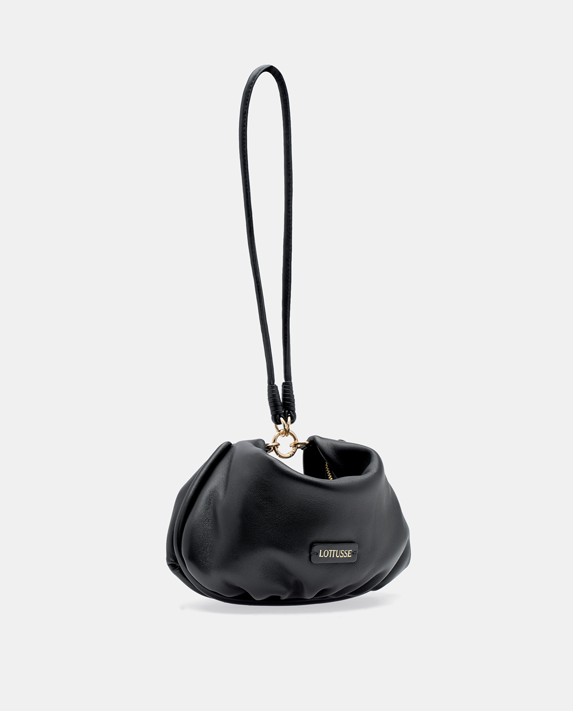 Bolso de mano joy de mujer de piel de cordero - Lottusse - Negro Negro-4