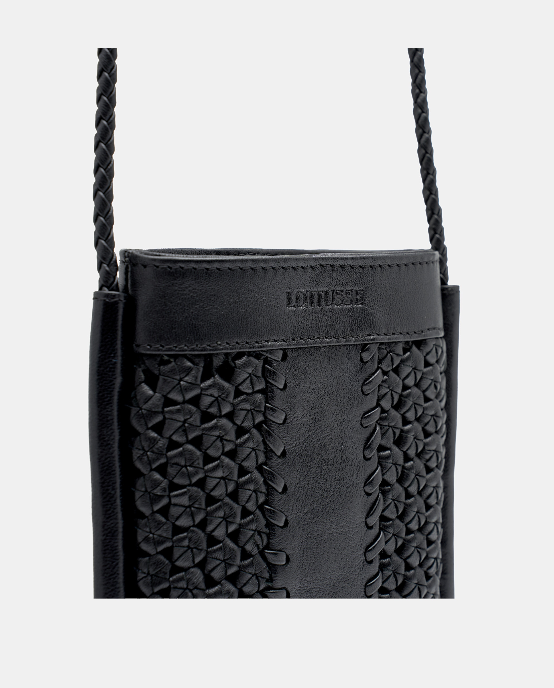 Bolso para móvil noodluxe de mujer de piel de cordero - Lottusse - Negro Negro-2