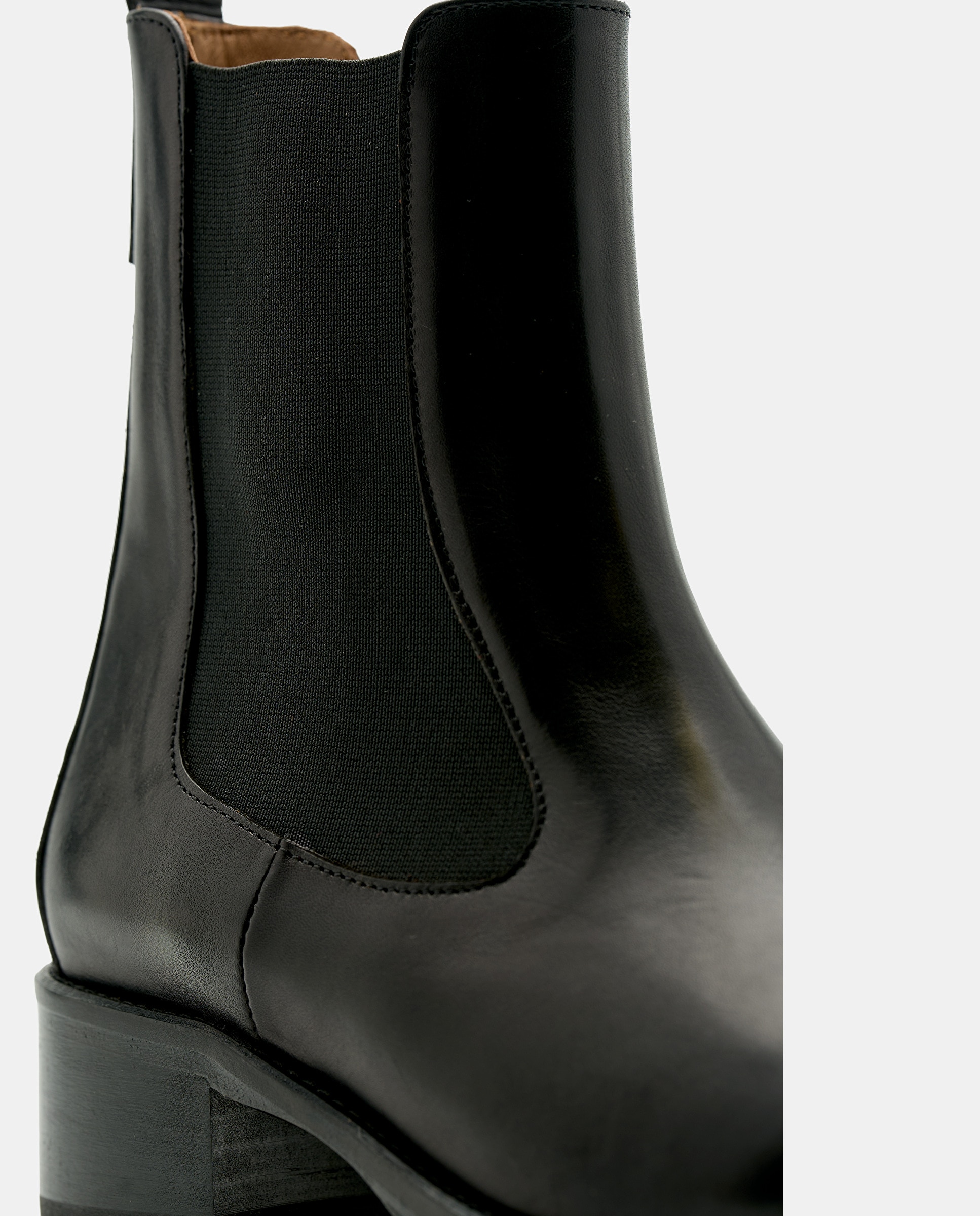 Botín elástico pina de mujer de piel de vacuno - Lottusse - Negro Negro-4