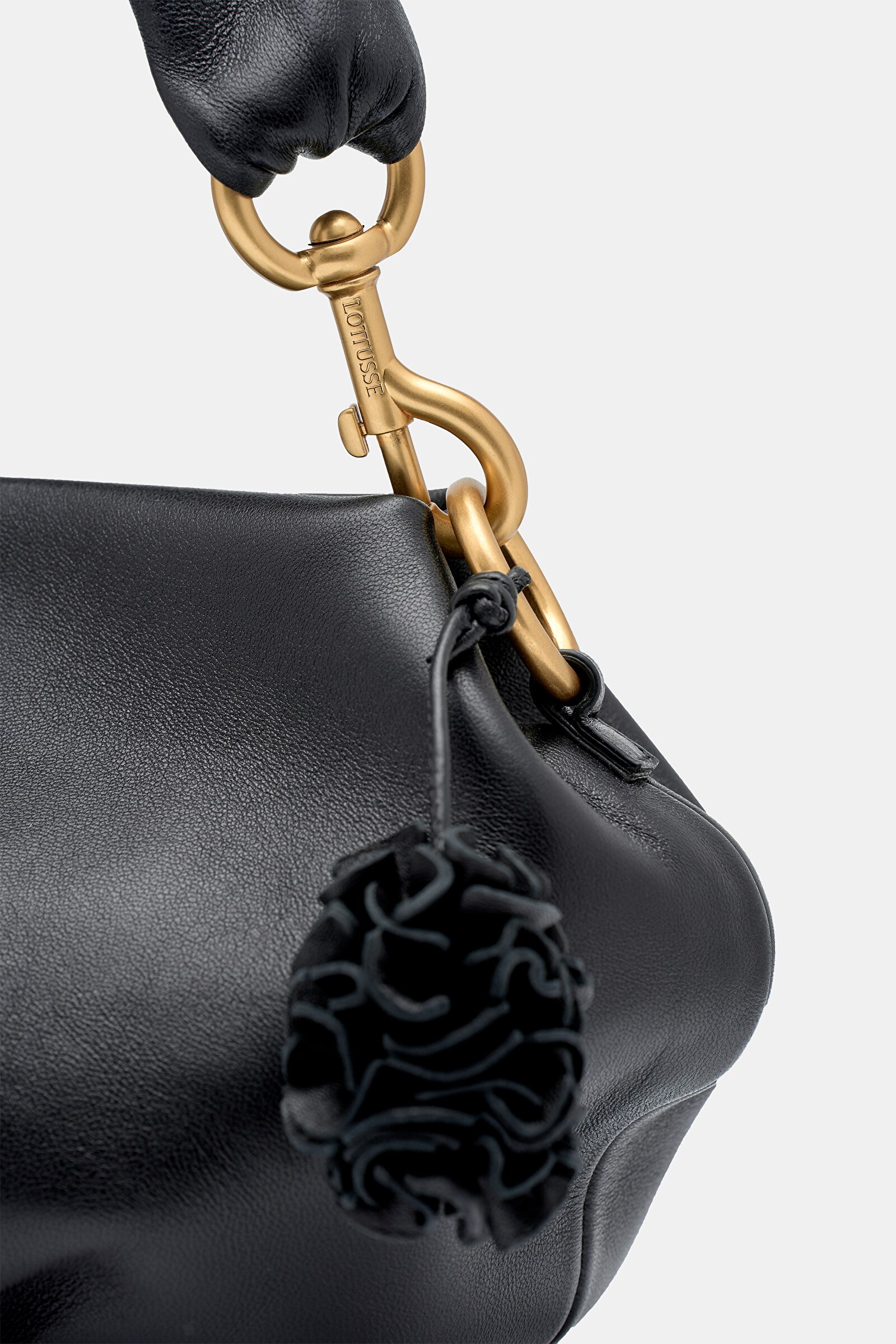Bolso de hombro joy de mujer de piel de cordero - Lottusse - Negro Negro-5