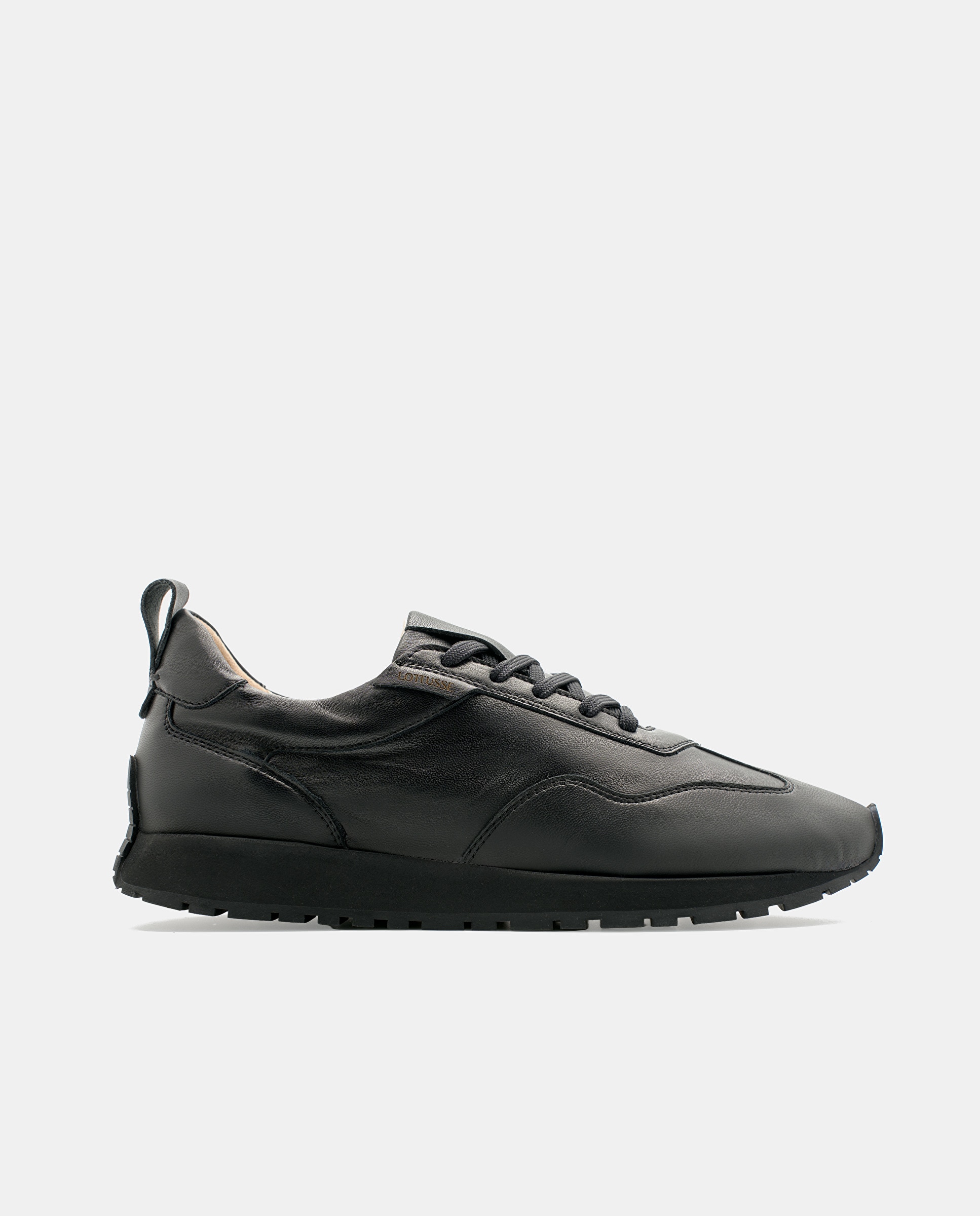 Zapatillas retro de mujer dianne de piel de cordero - Lottusse - Negro Negro-1