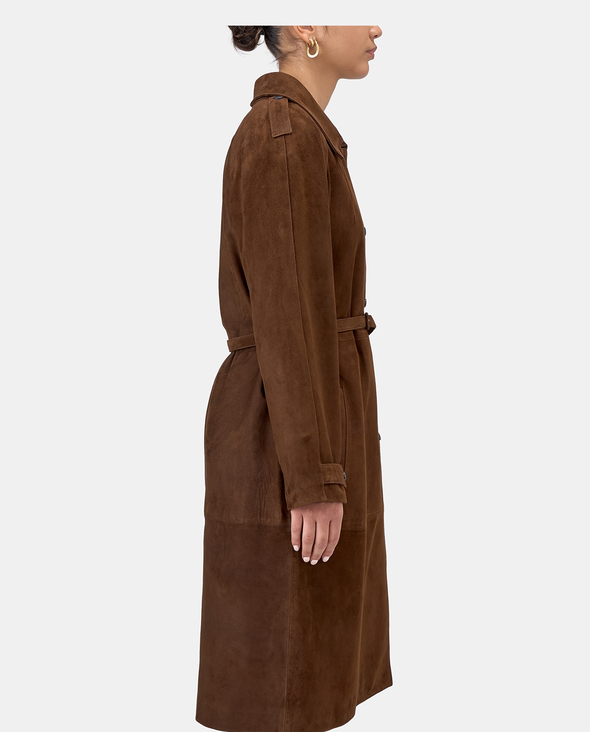 Gabardina barcelona de mujer de piel - Lottusse - Marrón Marrón-2