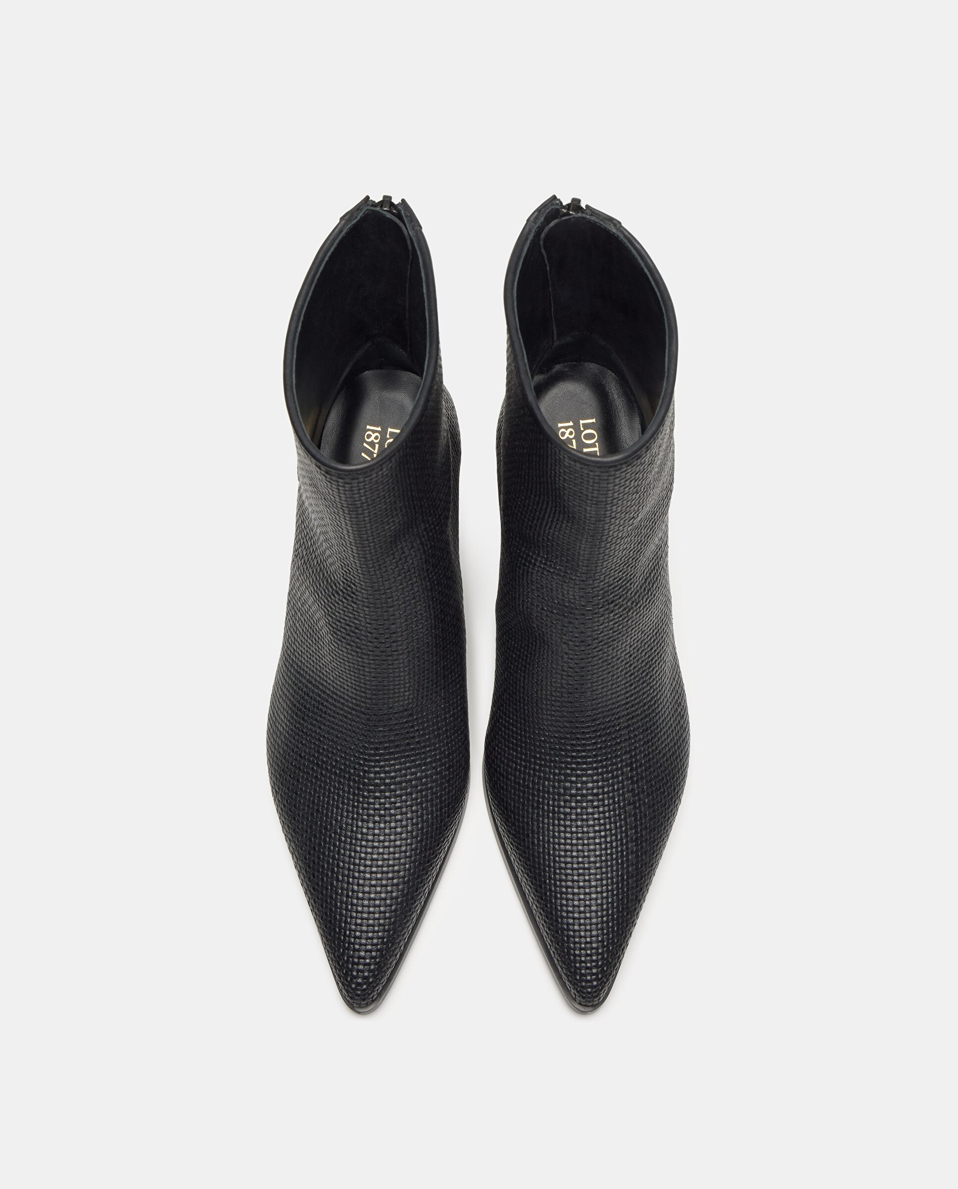 Botines cort de mujer de piel - Lottusse - Negro Negro-6