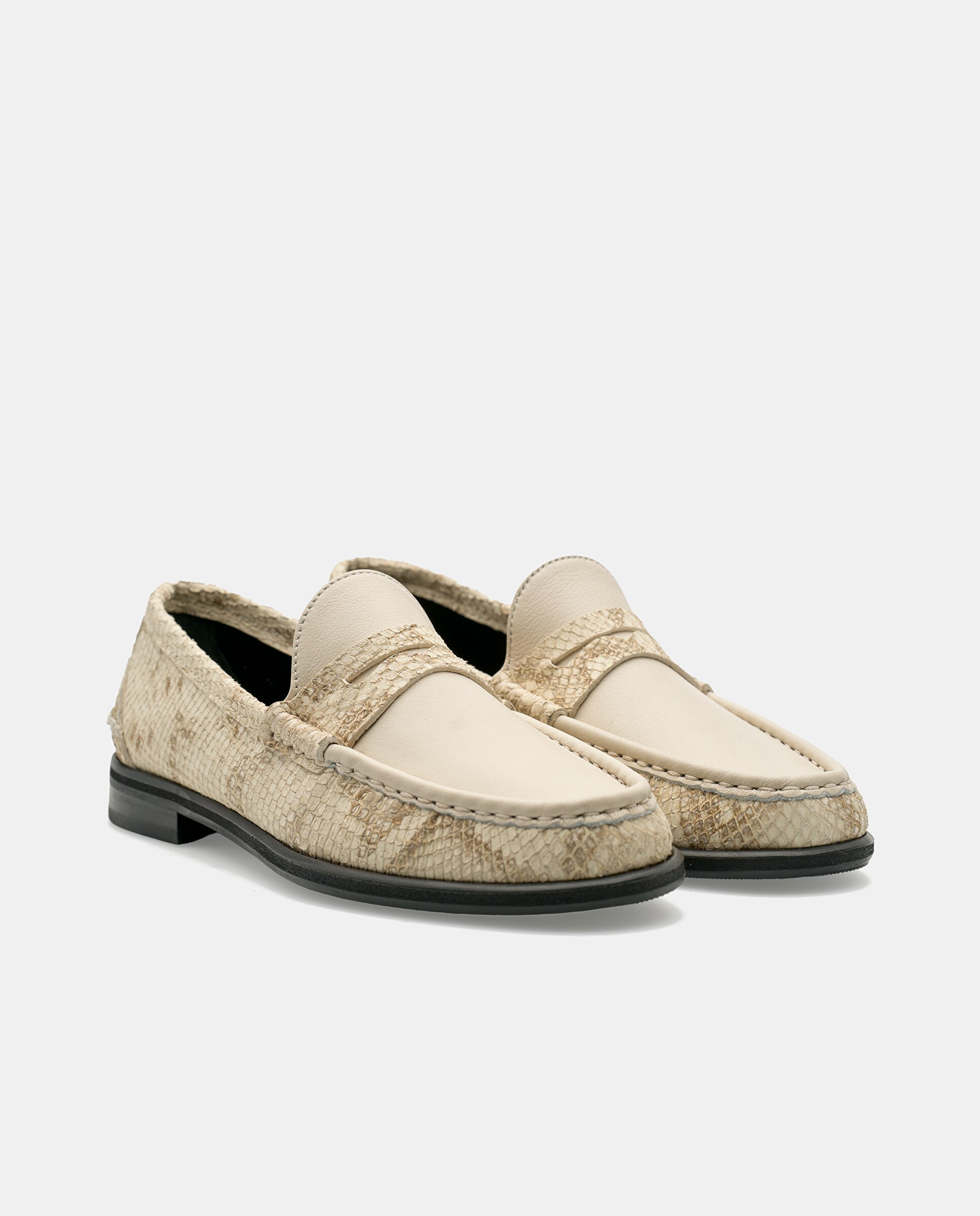 Mocasines lara de mujer de piel de vacuno blanco - Lottusse - Blanco roto Blanco roto-3