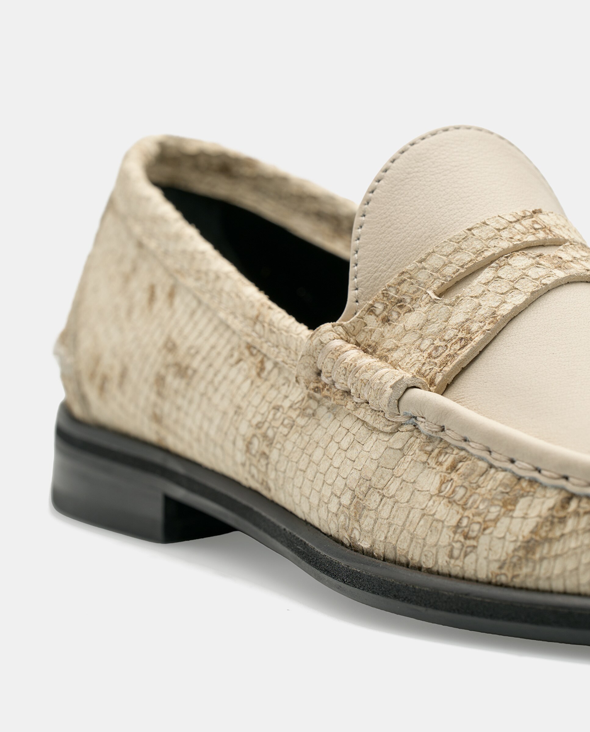 Mocasines lara de mujer de piel de vacuno blanco - Lottusse - Blanco roto Blanco roto-4