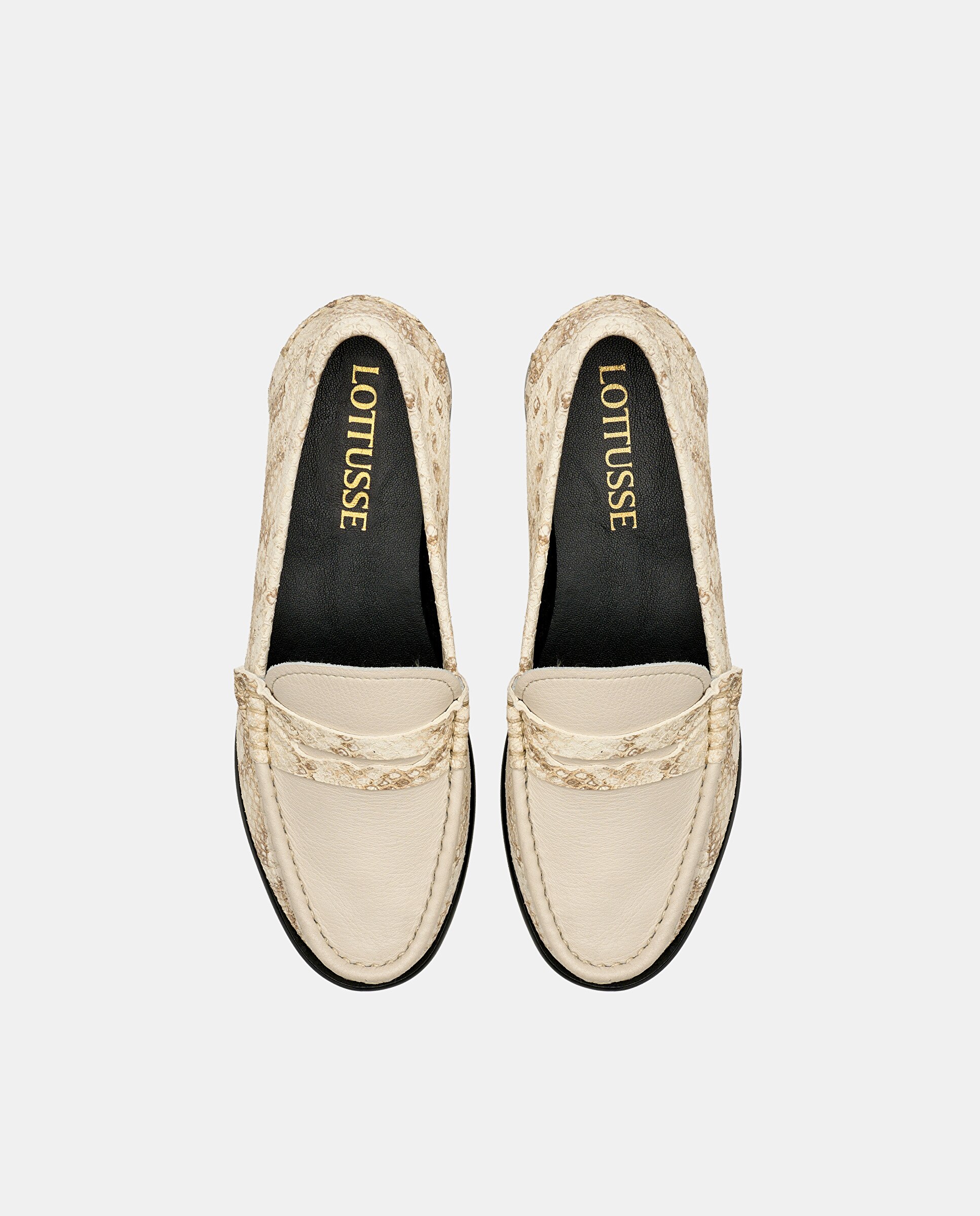 Mocasines lara de mujer de piel de vacuno blanco - Lottusse - Blanco roto Blanco roto-6