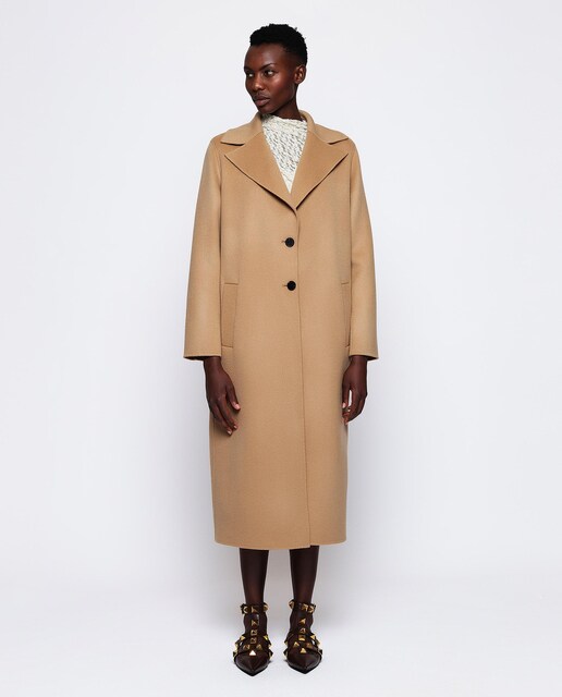Imagen 0 de Abrigo de mujer de lana y cashmere en camel