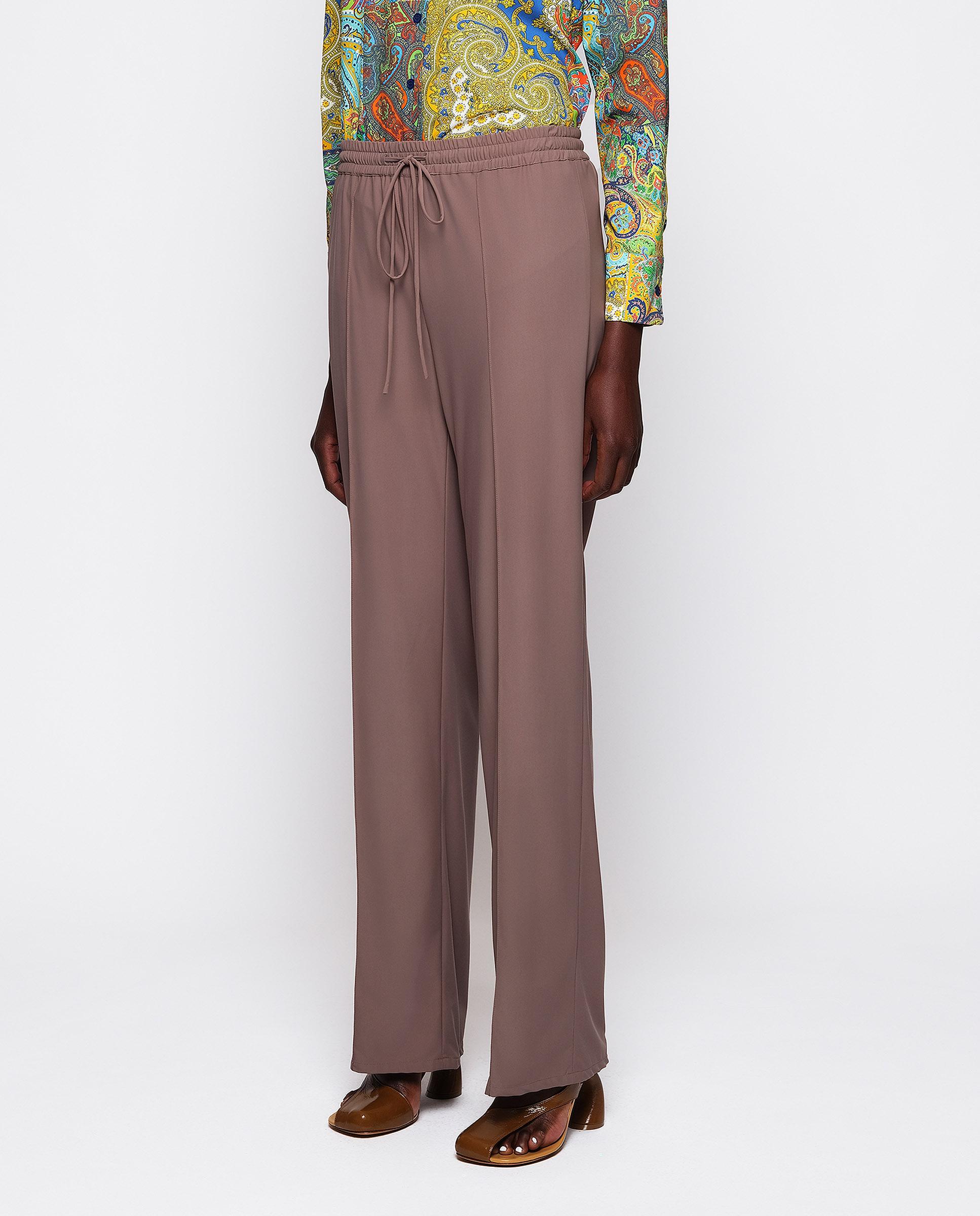 Pantalón ancho de mujer stretch en tejido técnico - Mirto - Gris Gris-1