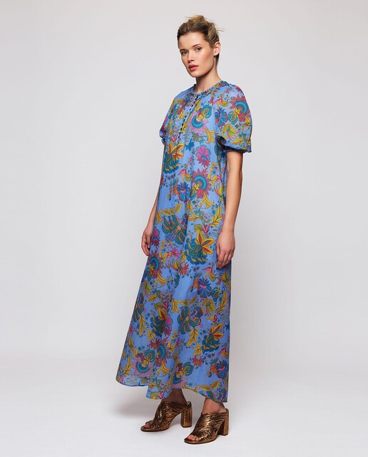 Imagen 0 de Vestido voile de algodón con estampado de floral
