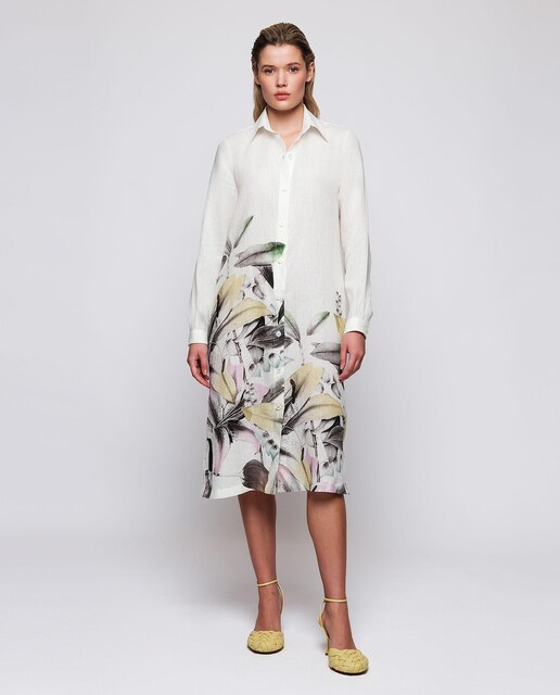 Imagen 0 de Vestido de lino con estampado floral