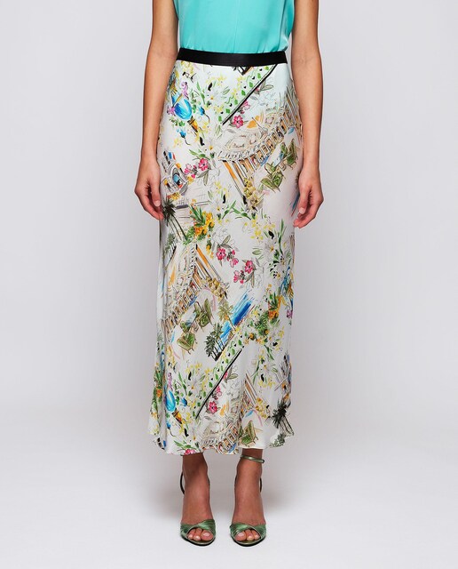 Imagen 0 de Falda midi con estampado figurativo