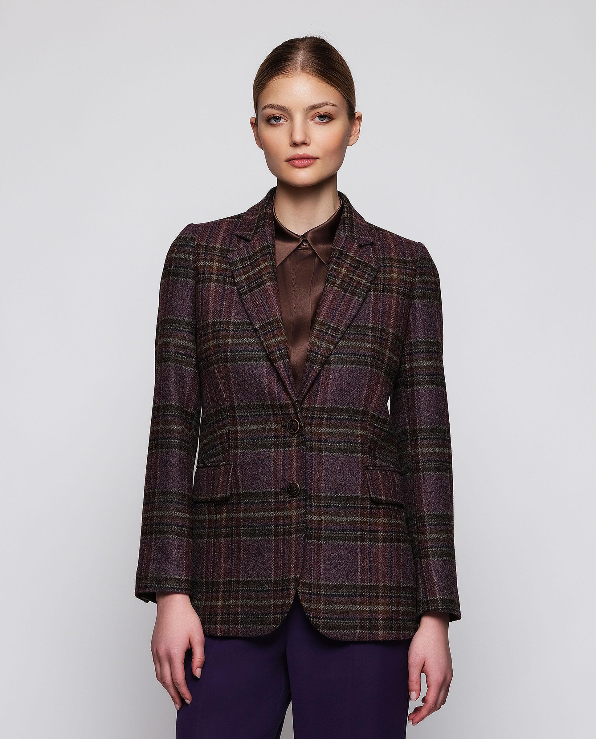 Blazer de mujer de cuadros en lana shetland