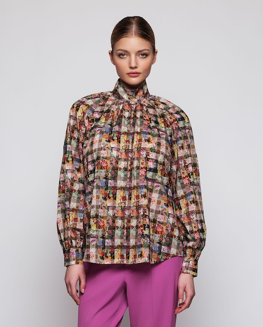 Imagen 0 de Camisa de mujer floral de algodón