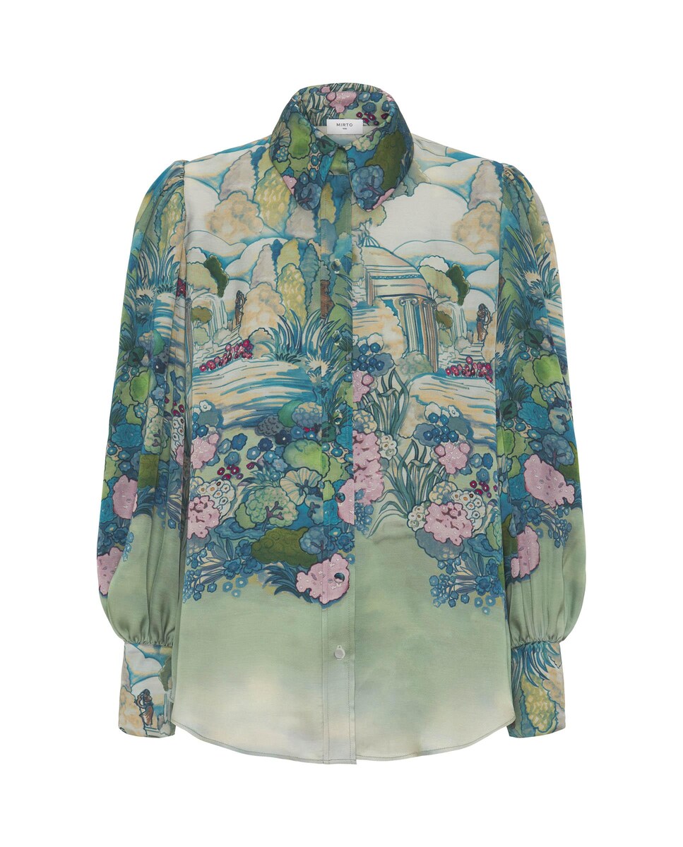 Camisa Blusas Mirto Blusa Verde Agua Fluida – MIRTO