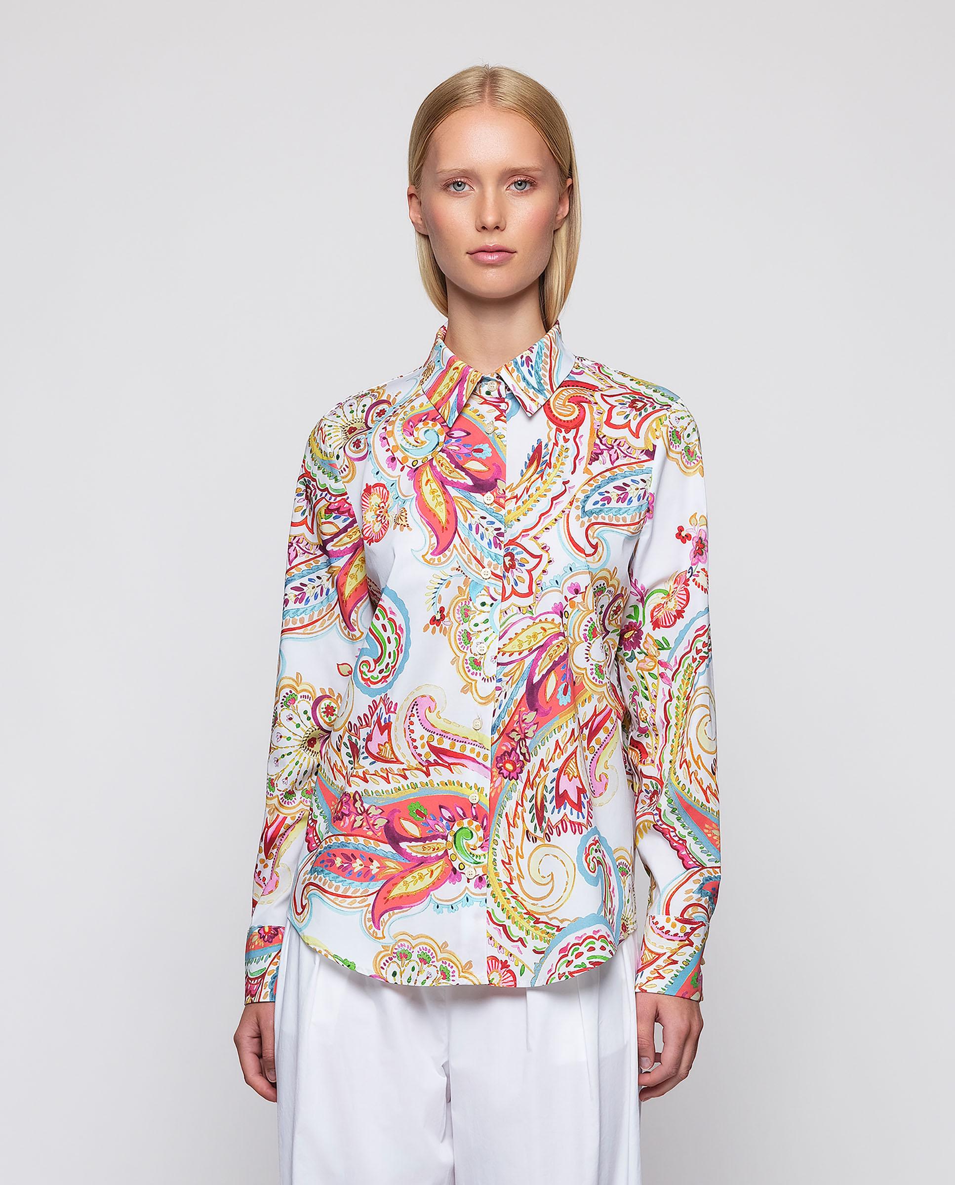 Camisa de mujer de manga larga con estampado paisley