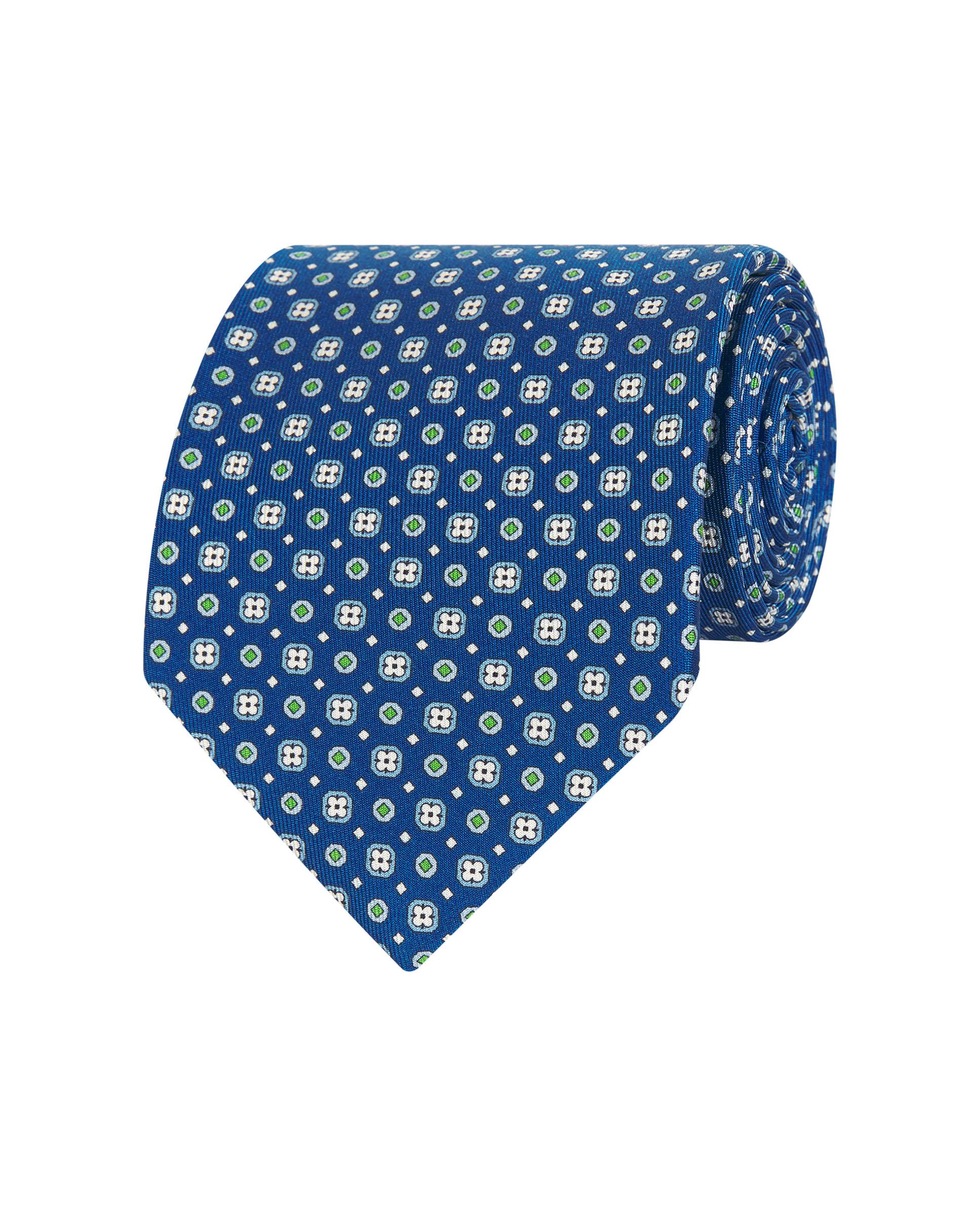 Imagen 0 de Corbata twill estampado seda natural Azul