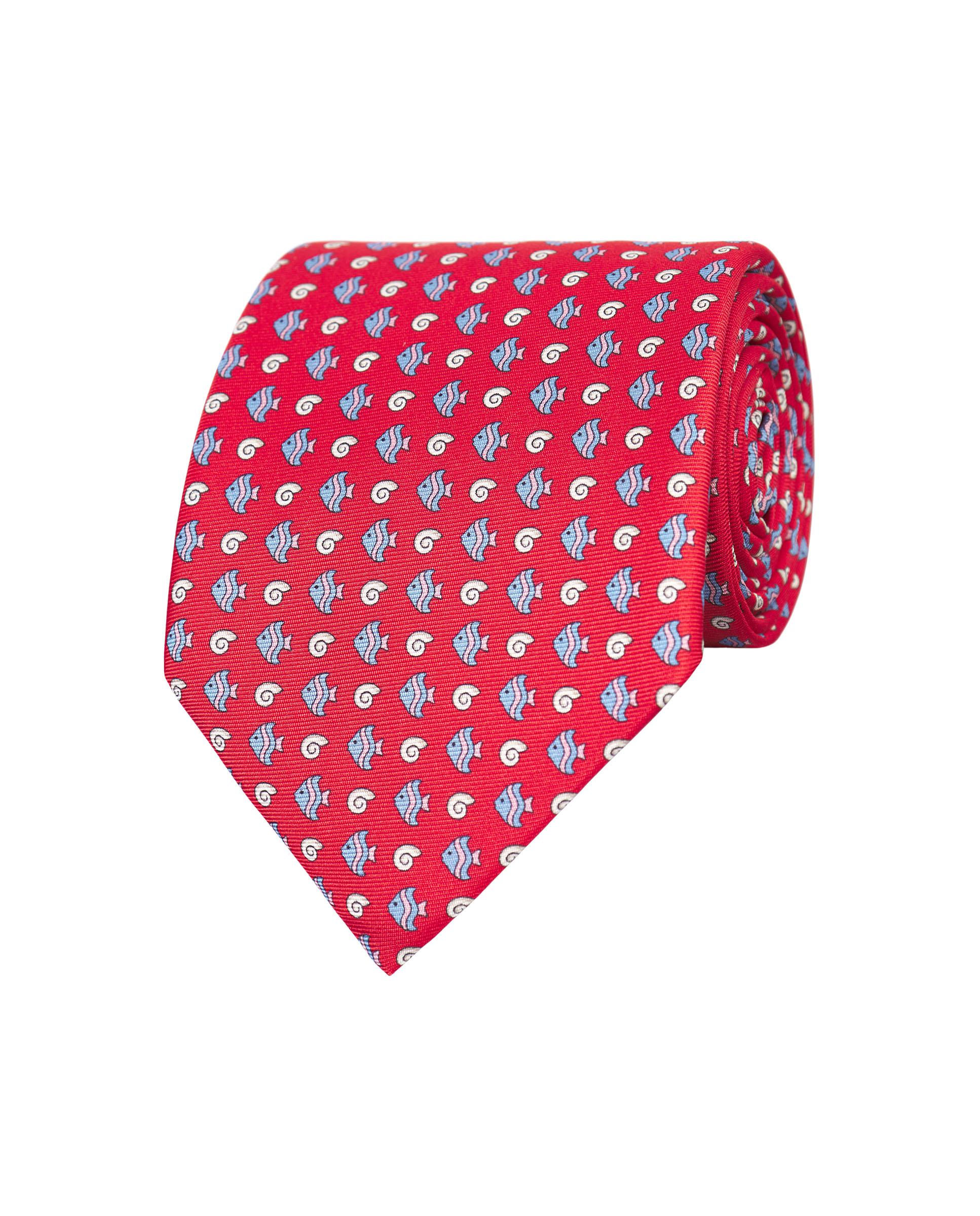 Imagen 0 de Corbata de hombre twill estampado seda natural Rojo