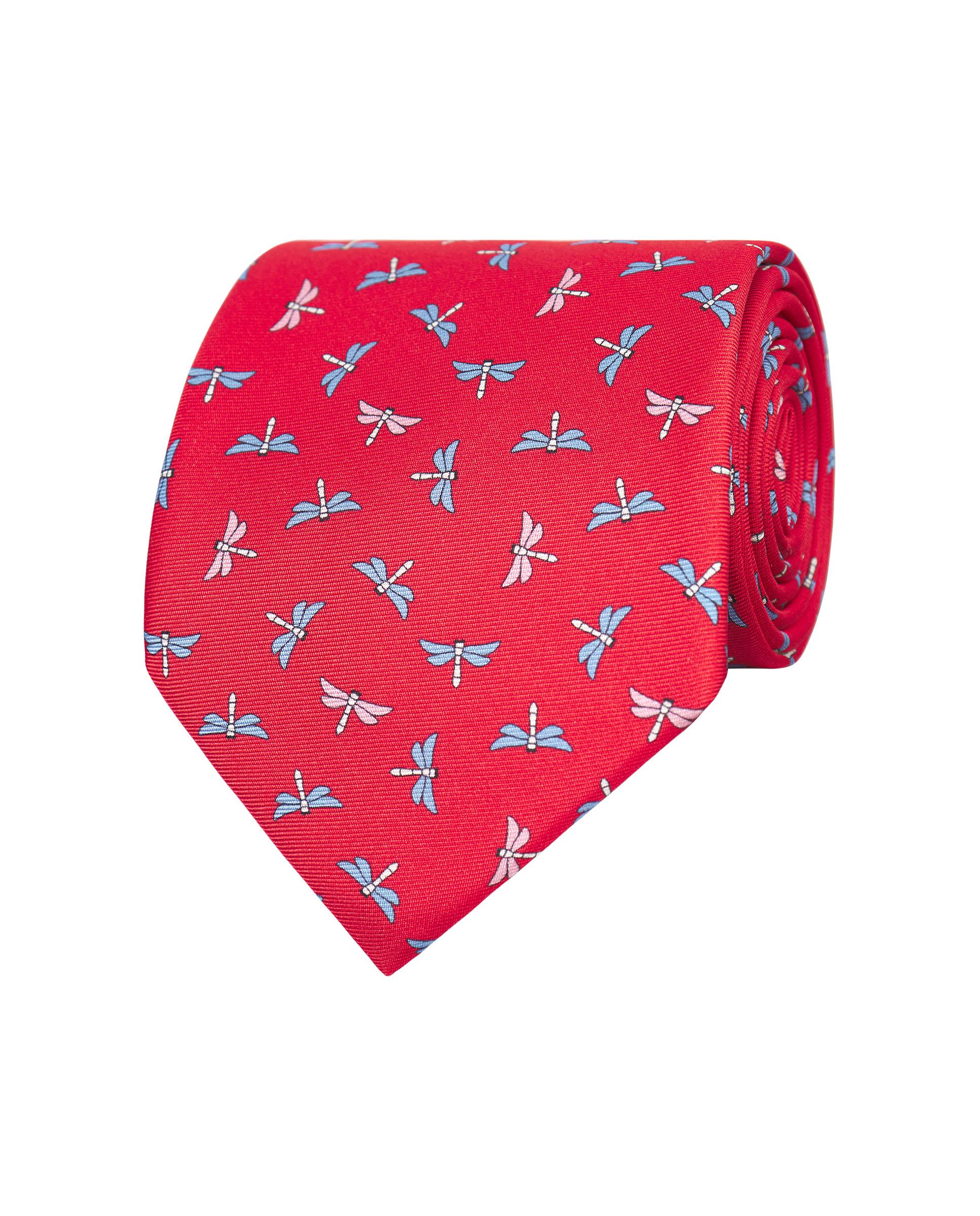 Corbata de hombre twill estampado seda natural - Mirto - Rojo Rojo-1
