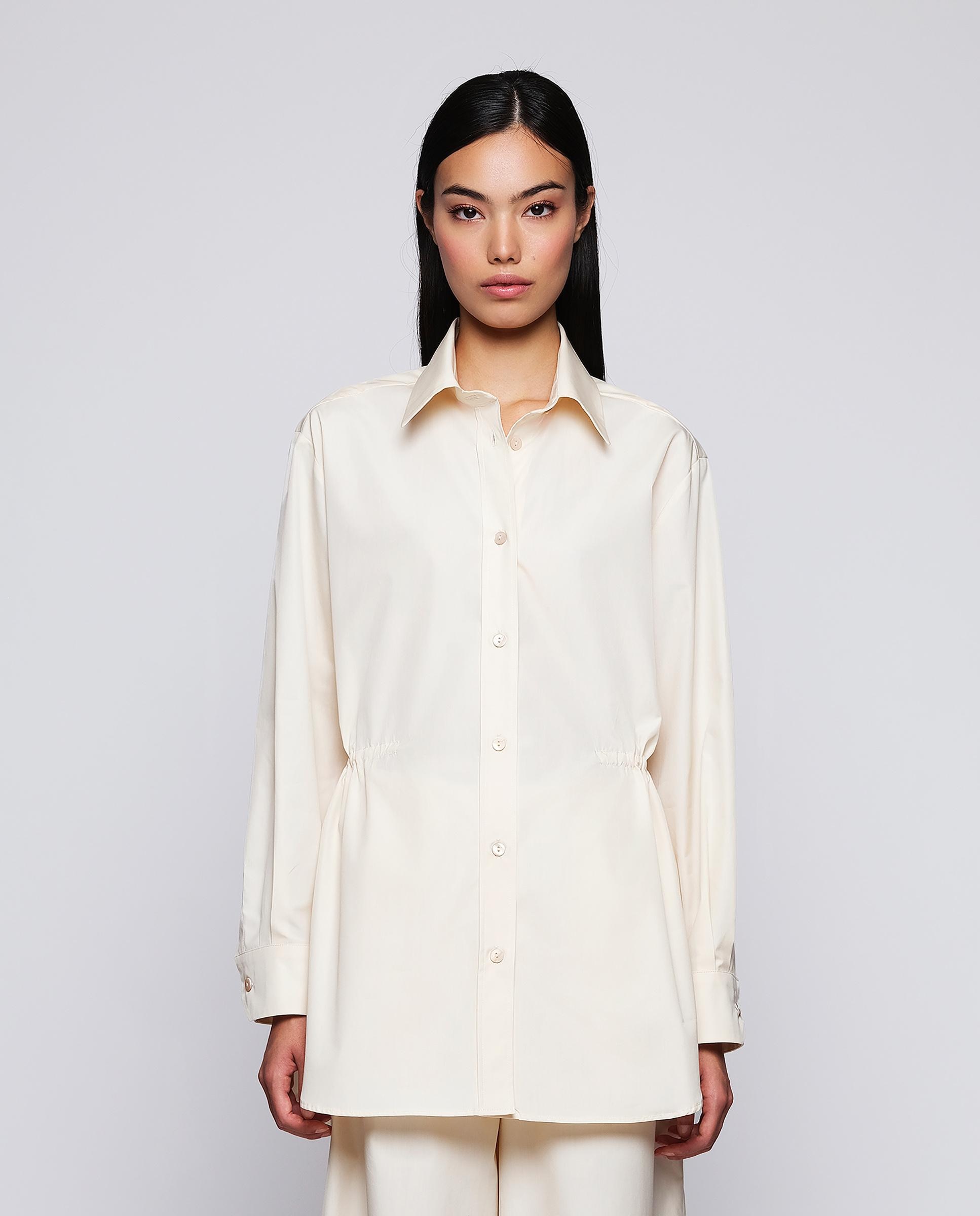 Mirto - Camisa de mujer de algodón con cintura ajustable.